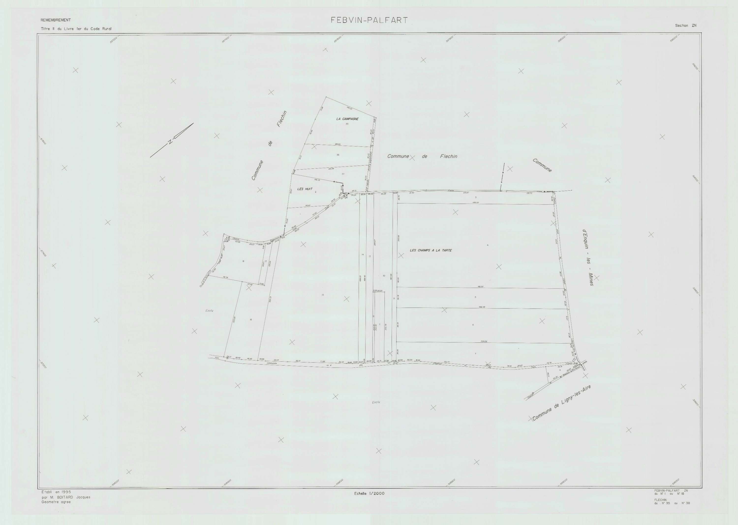 Febvin-Palfart - Plan de remembrement : section ZN.