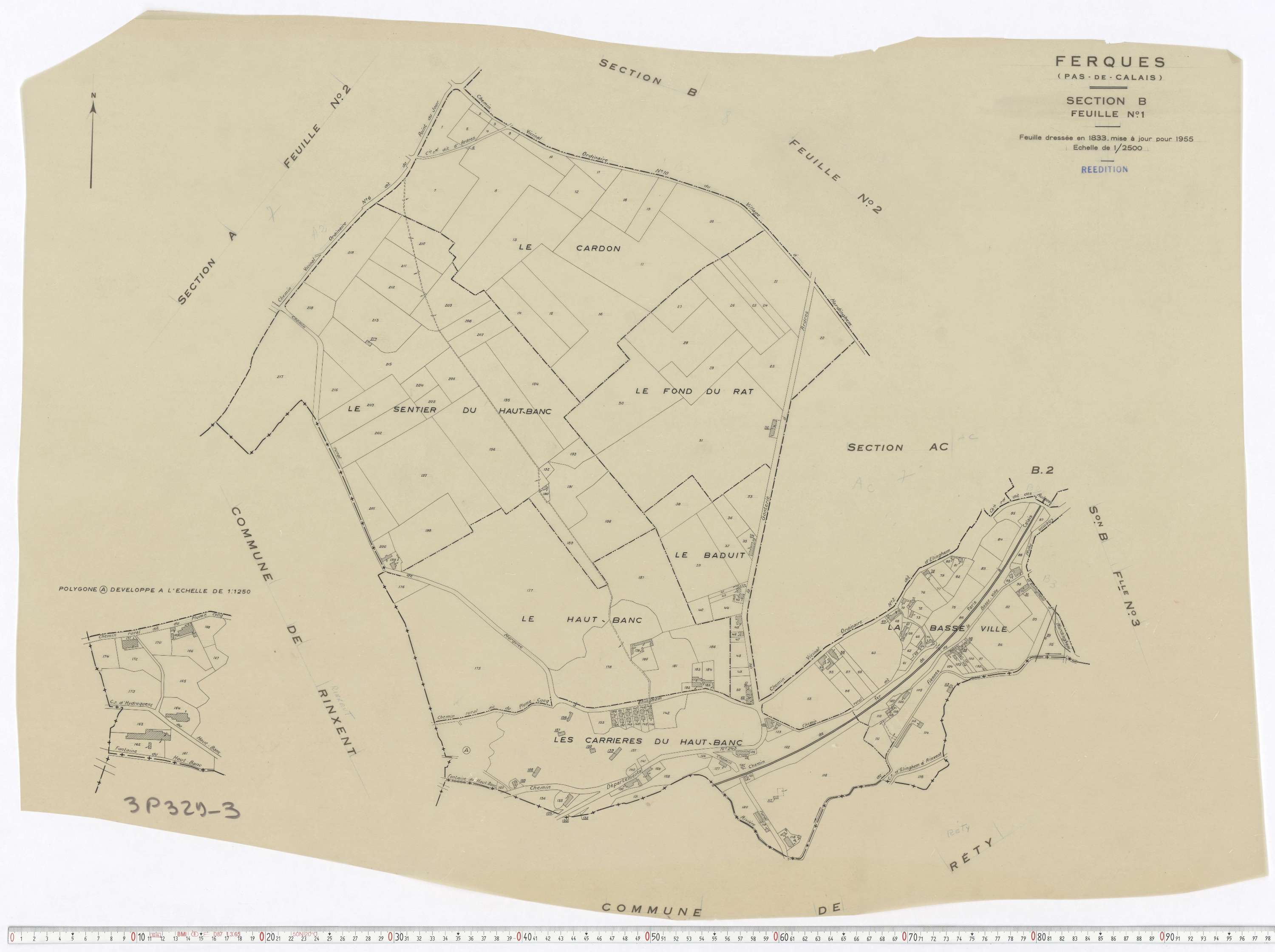 Ferques - Section B, feuille 1.