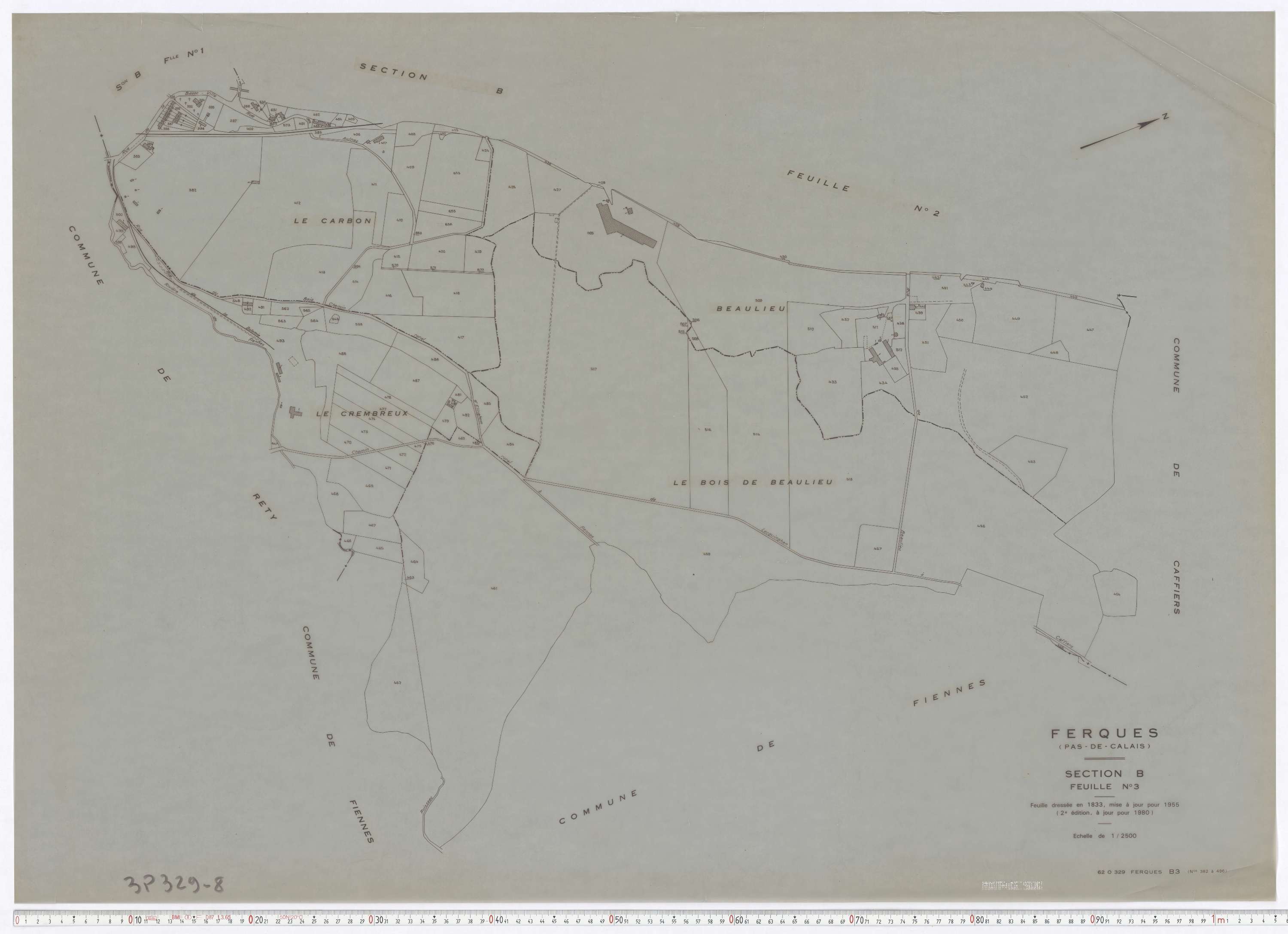 Ferques - Section B, feuille 3.