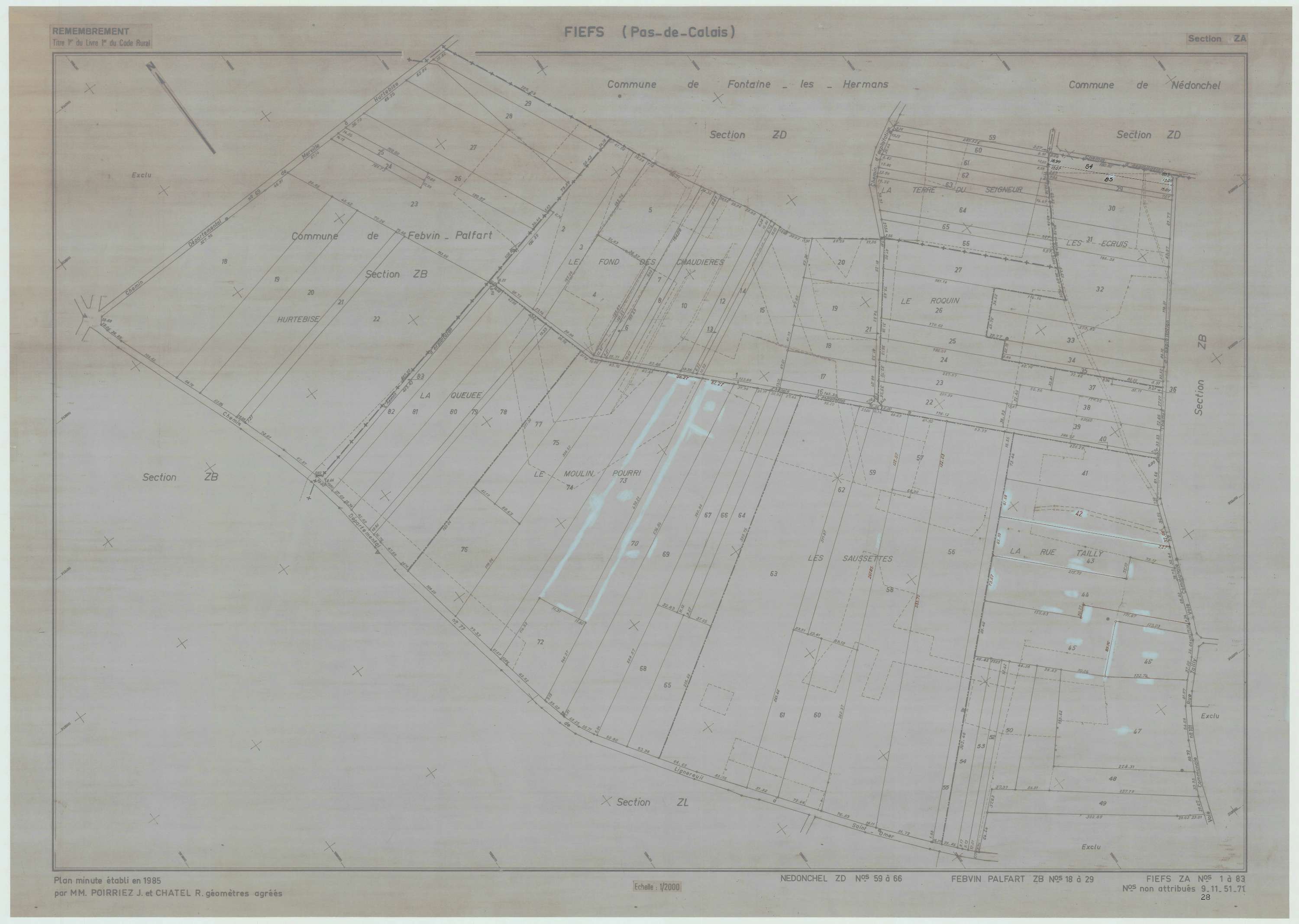 Fiefs - Plan de remembrement : section ZA.