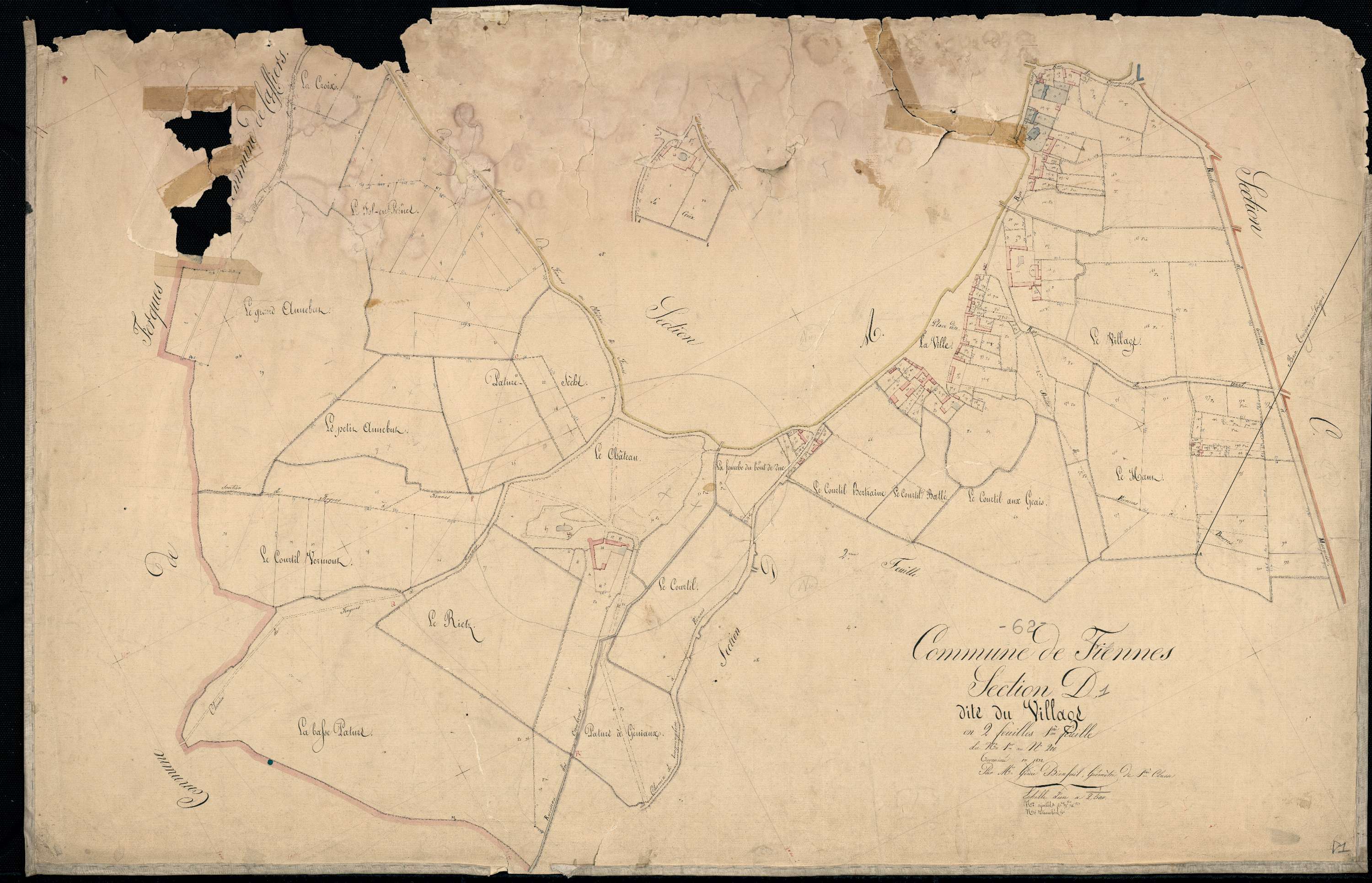 Fiennes - Section D, 1re feuille