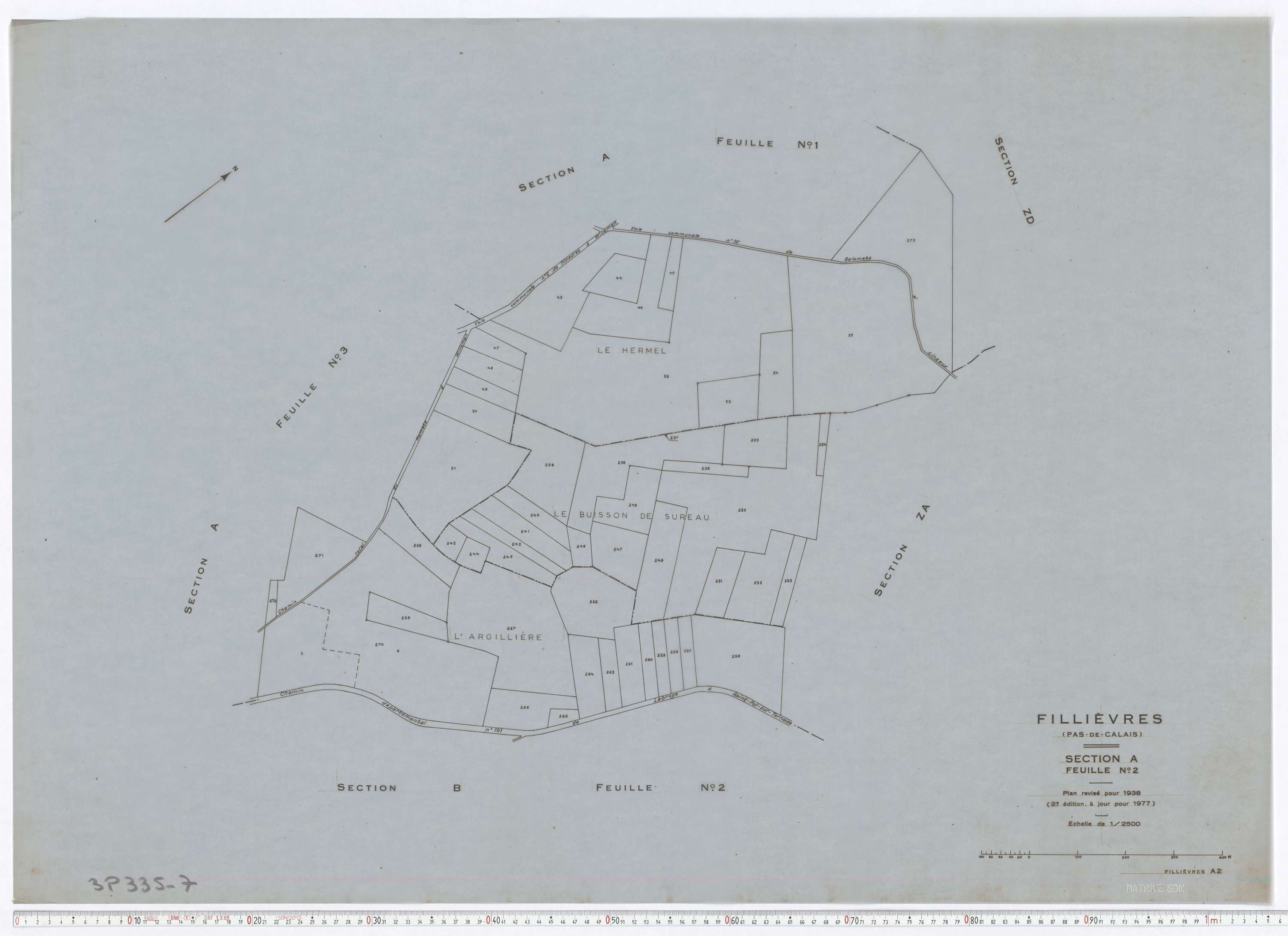 Fillièvres - Section A, feuille 2.