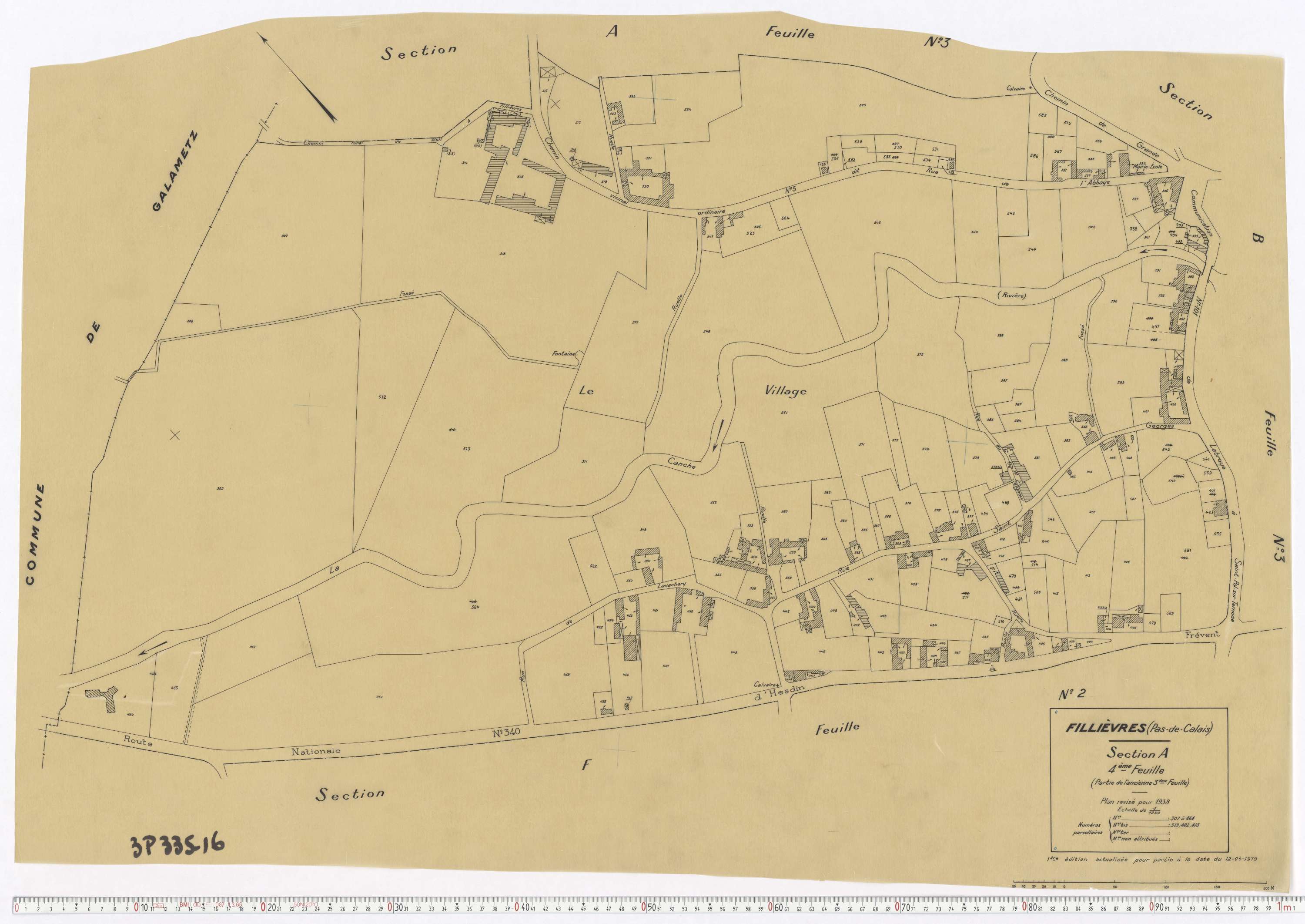Fillièvres - Section A, feuille 4.