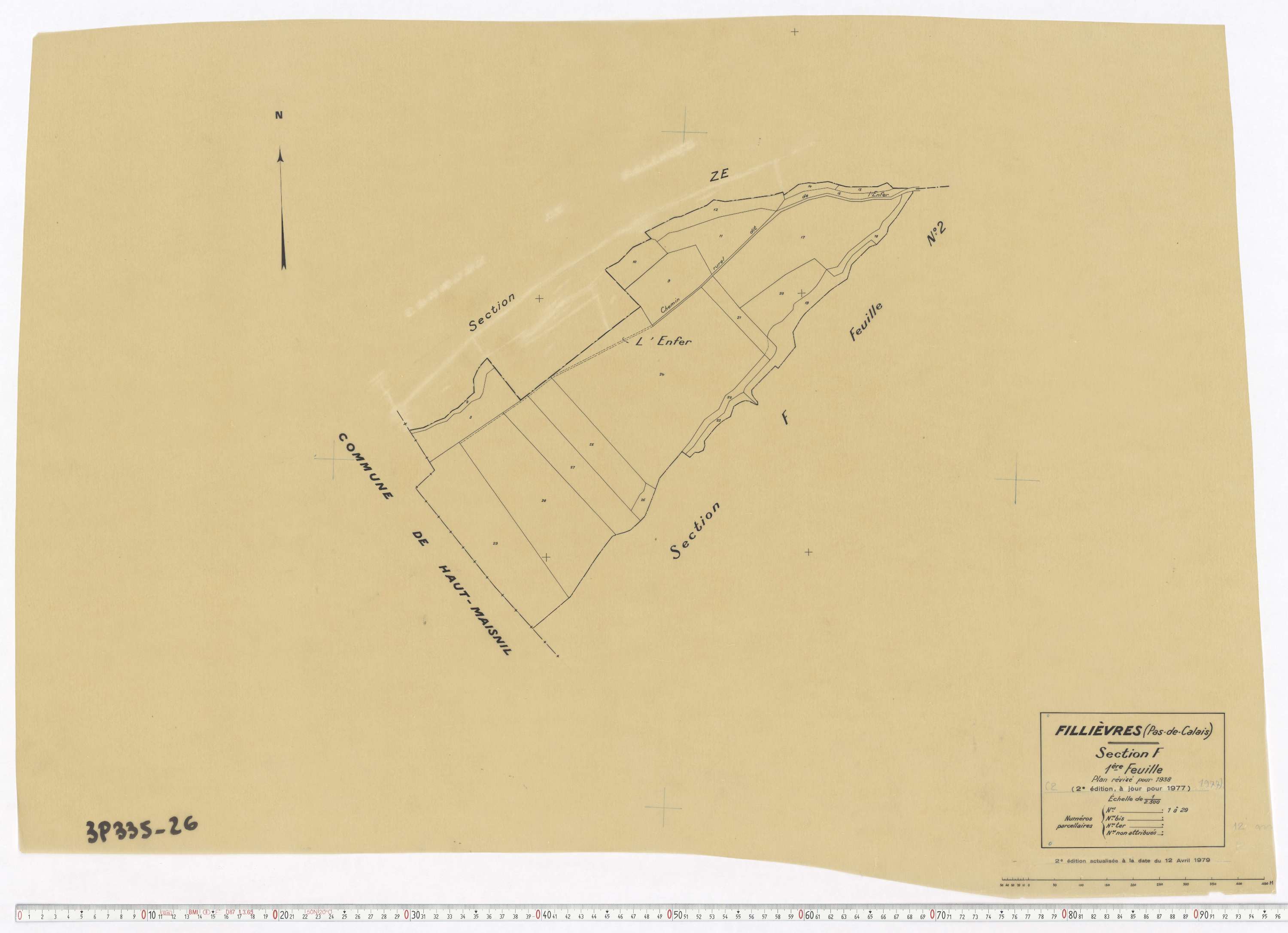 Fillièvres - Section F, feuille 1.