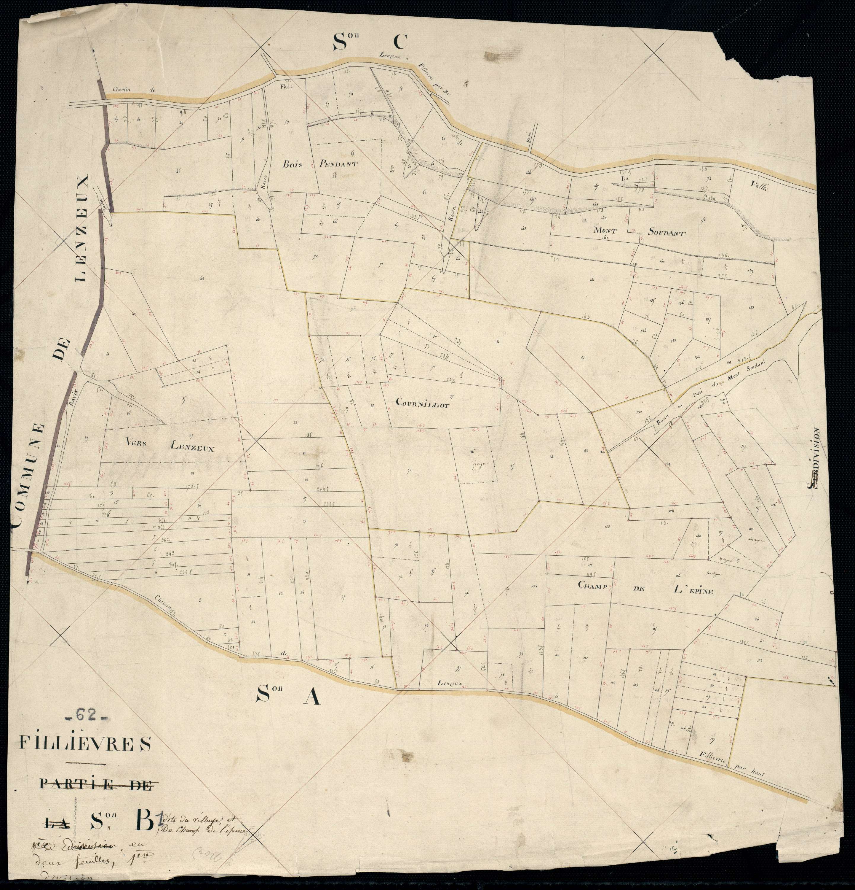 Fillièvres - Section B, 1re feuille
