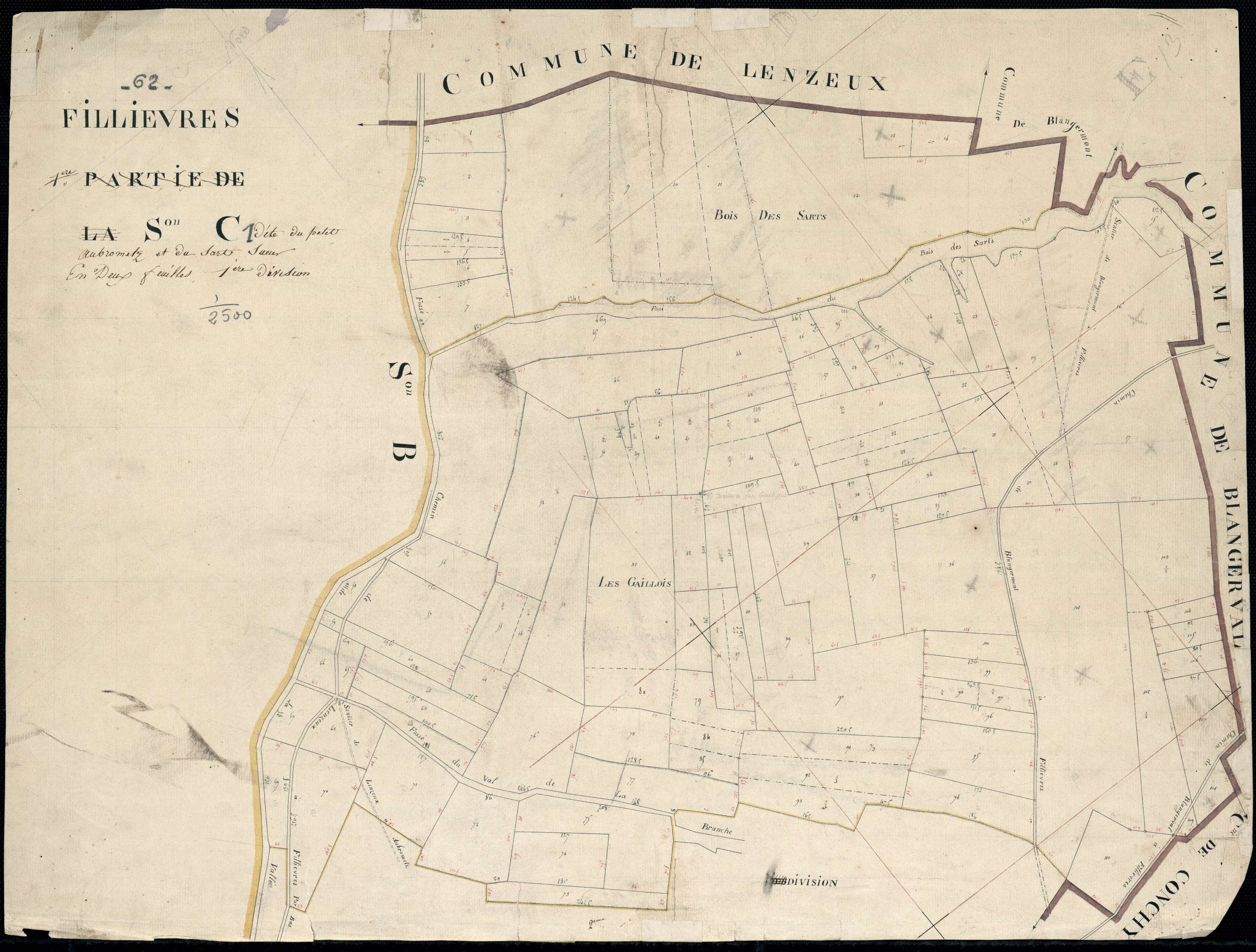 Fillièvres - Section C, 1re feuille