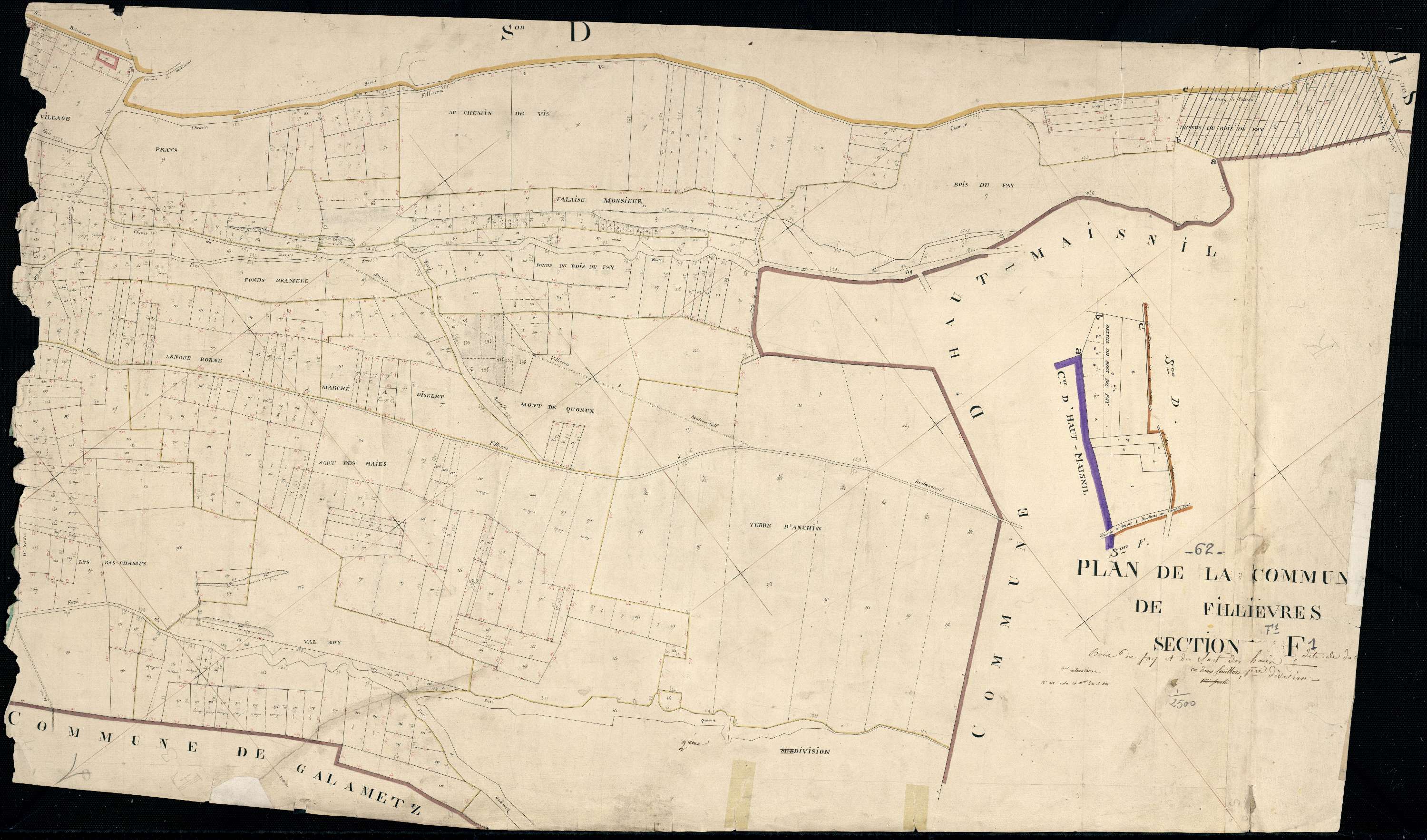 Fillièvres - Section F, 1re feuille