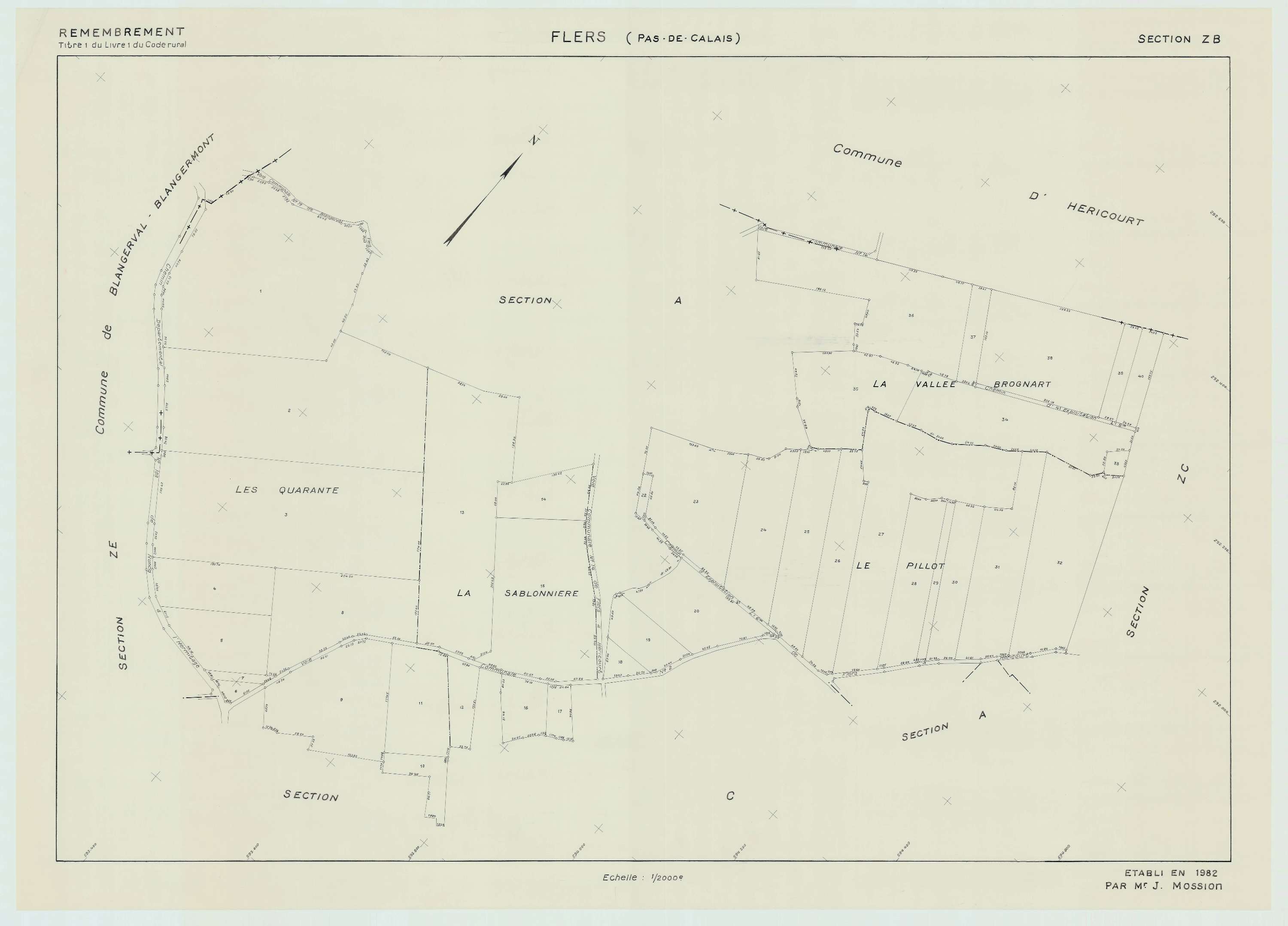 Flers - Plan de remembrement : section ZB.