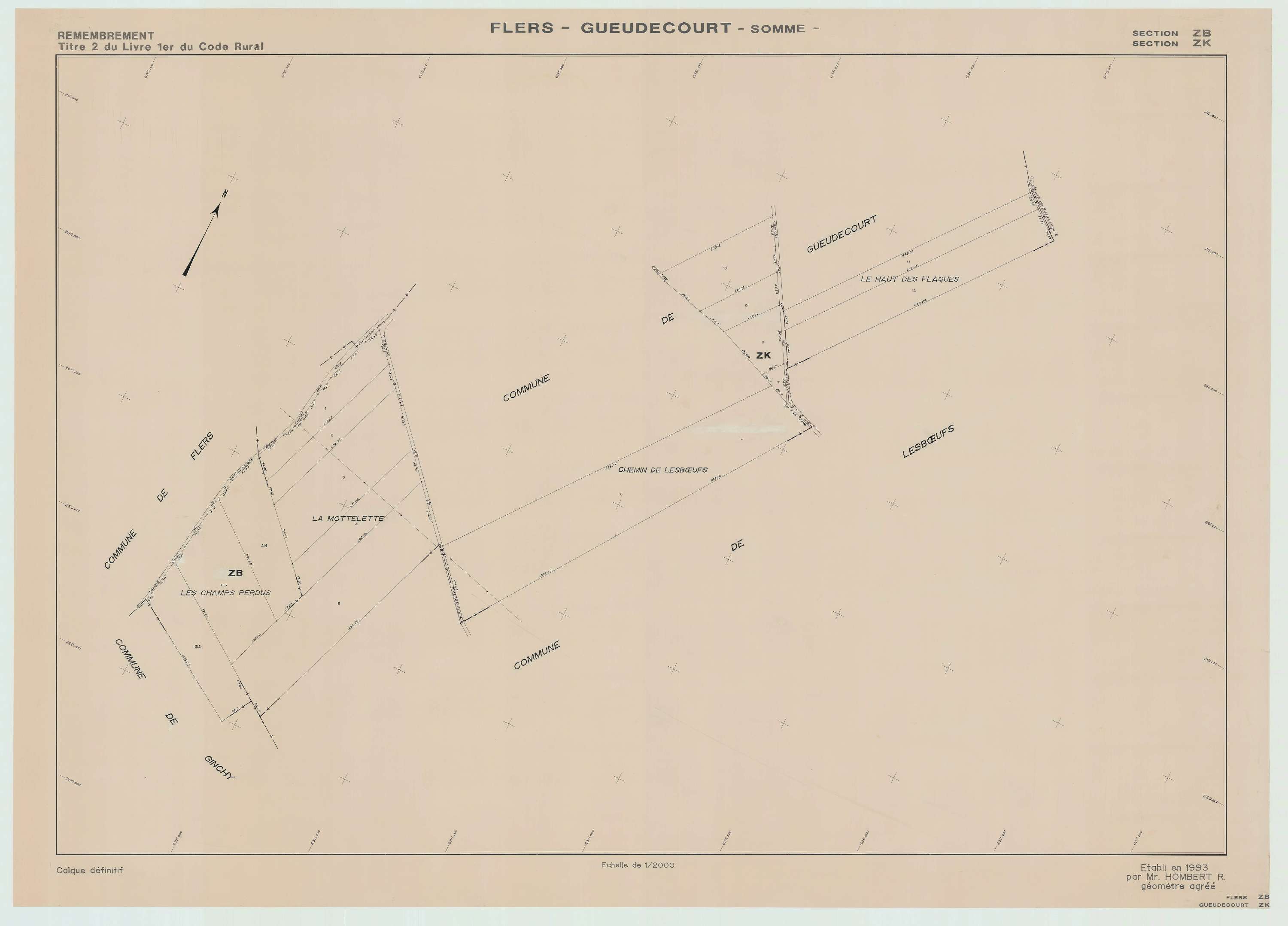 Flers - Plan de remembrement : section ZC.