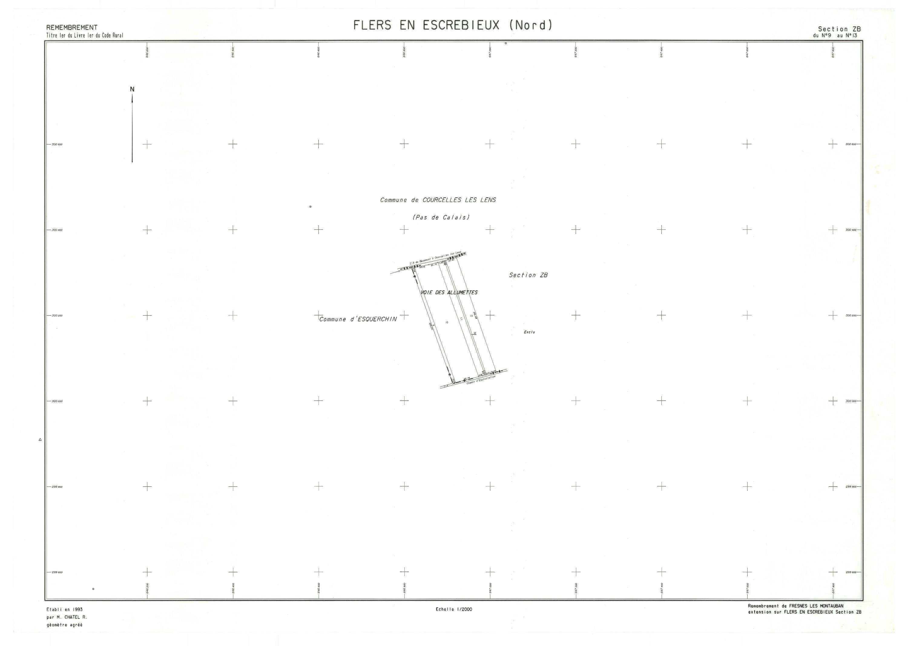 Flers - Plan de remembrement : section ZB.