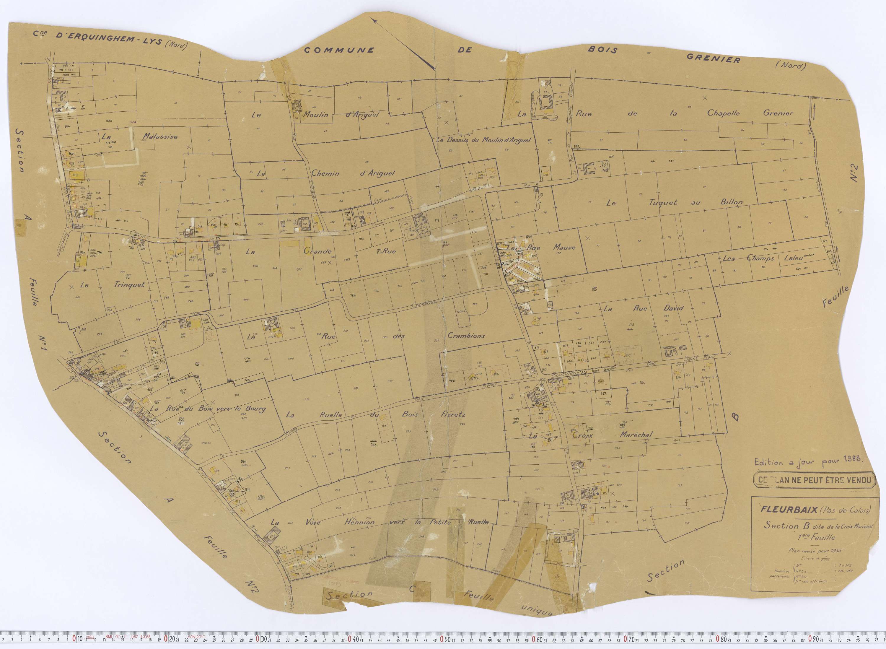 Fleurbaix - Section B, feuille 1.