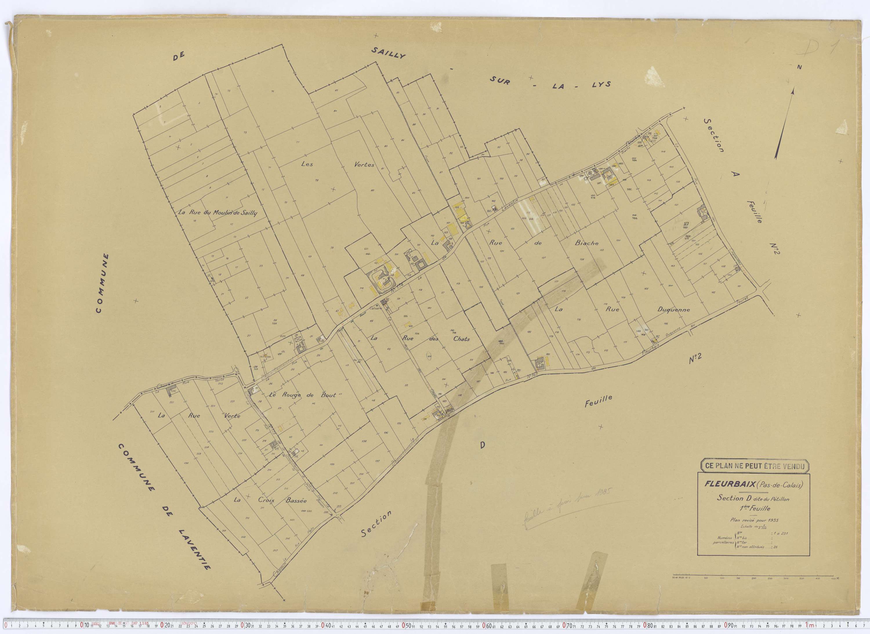 Fleurbaix - Section D, feuille 1.
