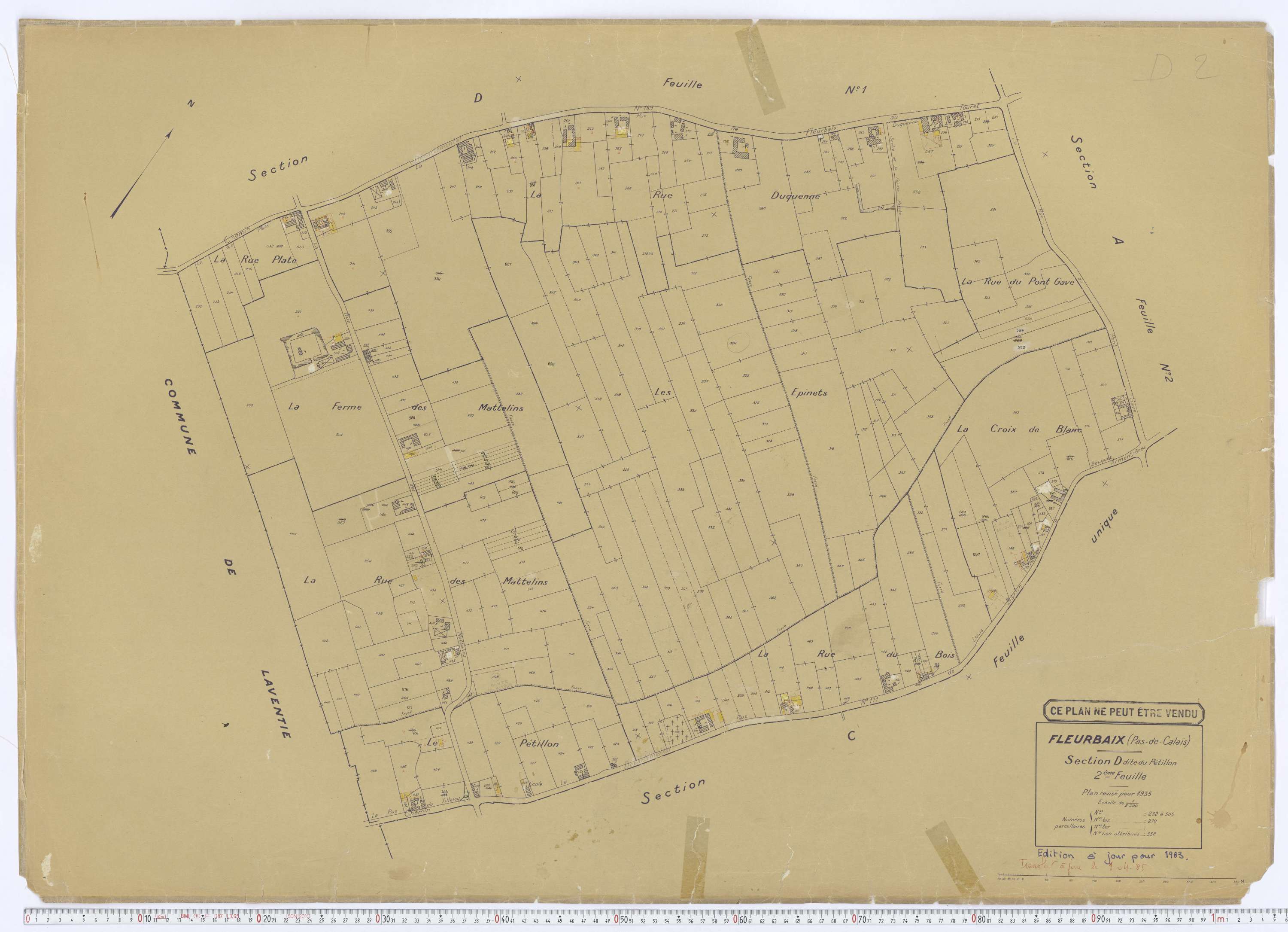Fleurbaix - Section D, feuille 2.
