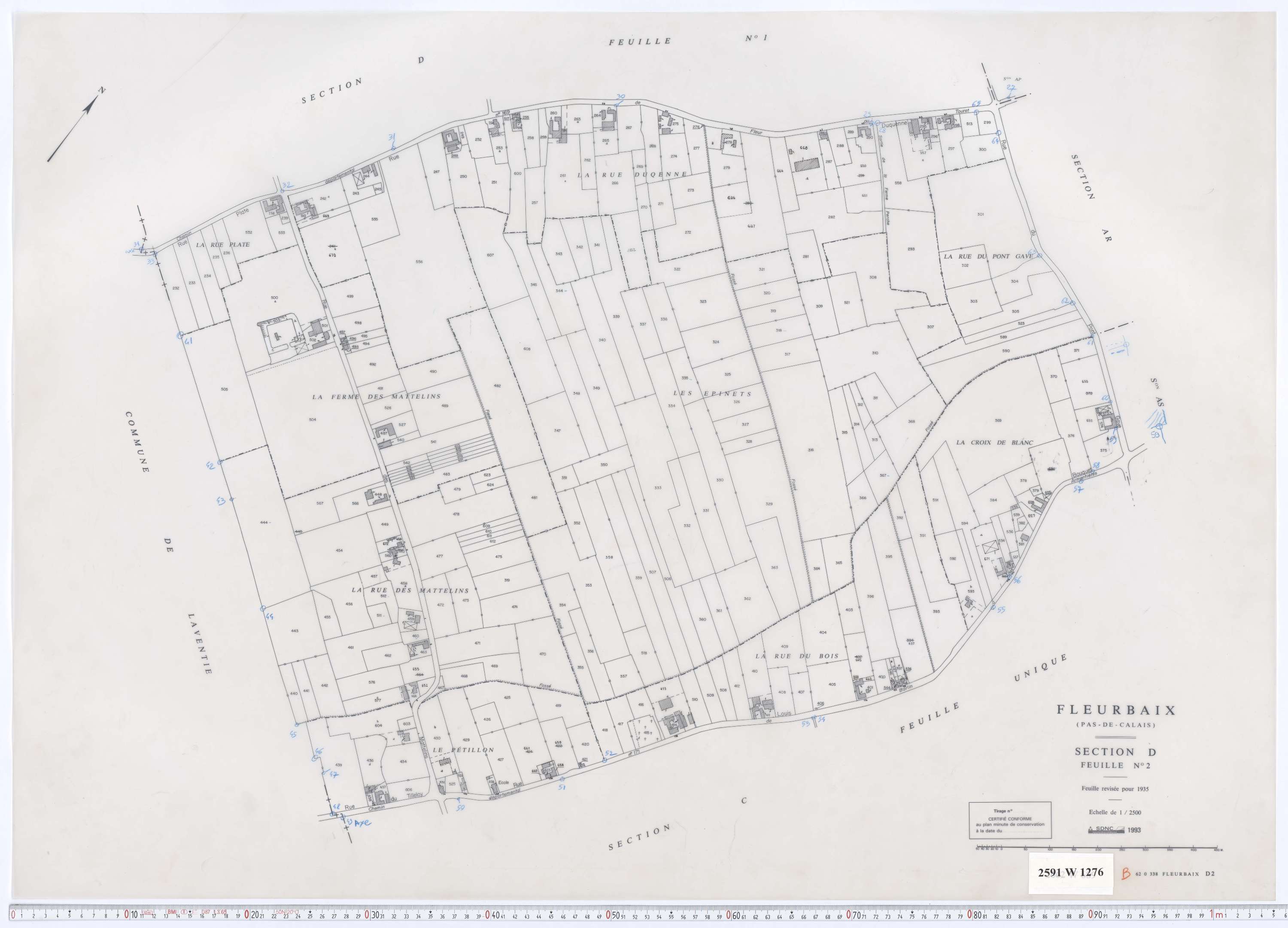 Fleurbaix - Section D, feuille 2.