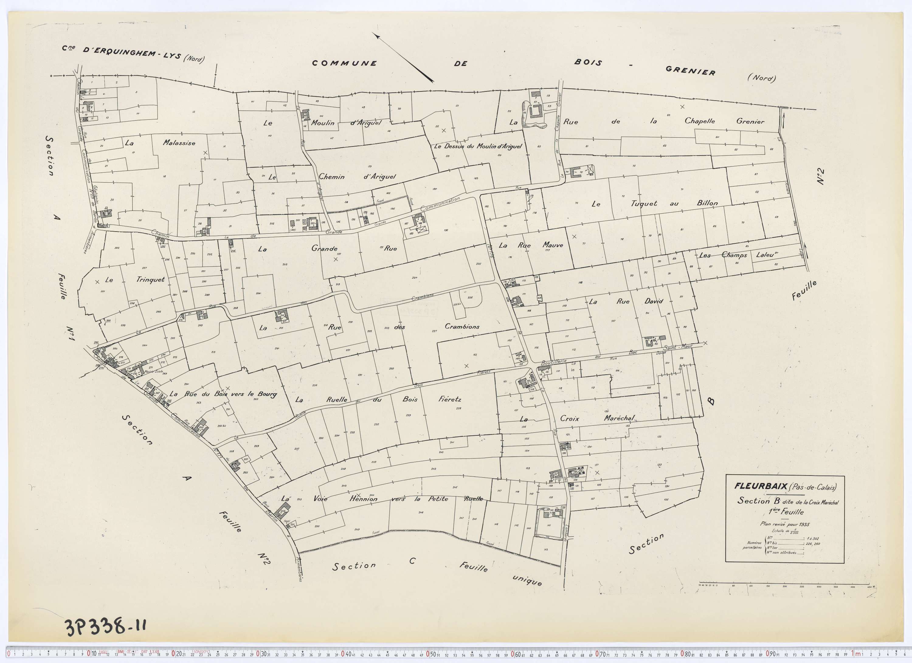 Fleurbaix - Section B, feuille 1.