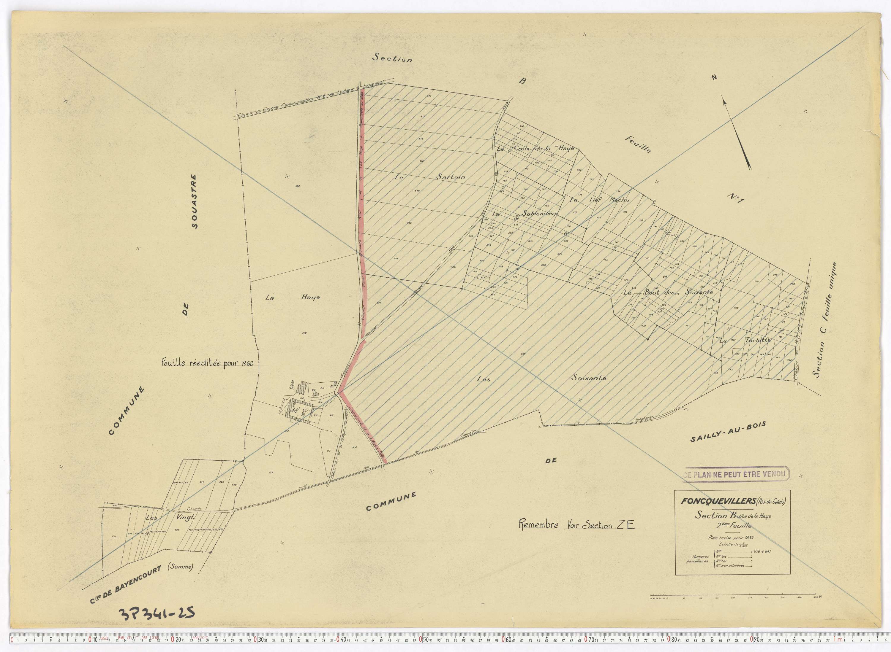 Foncquevillers - Section B, feuille 2.