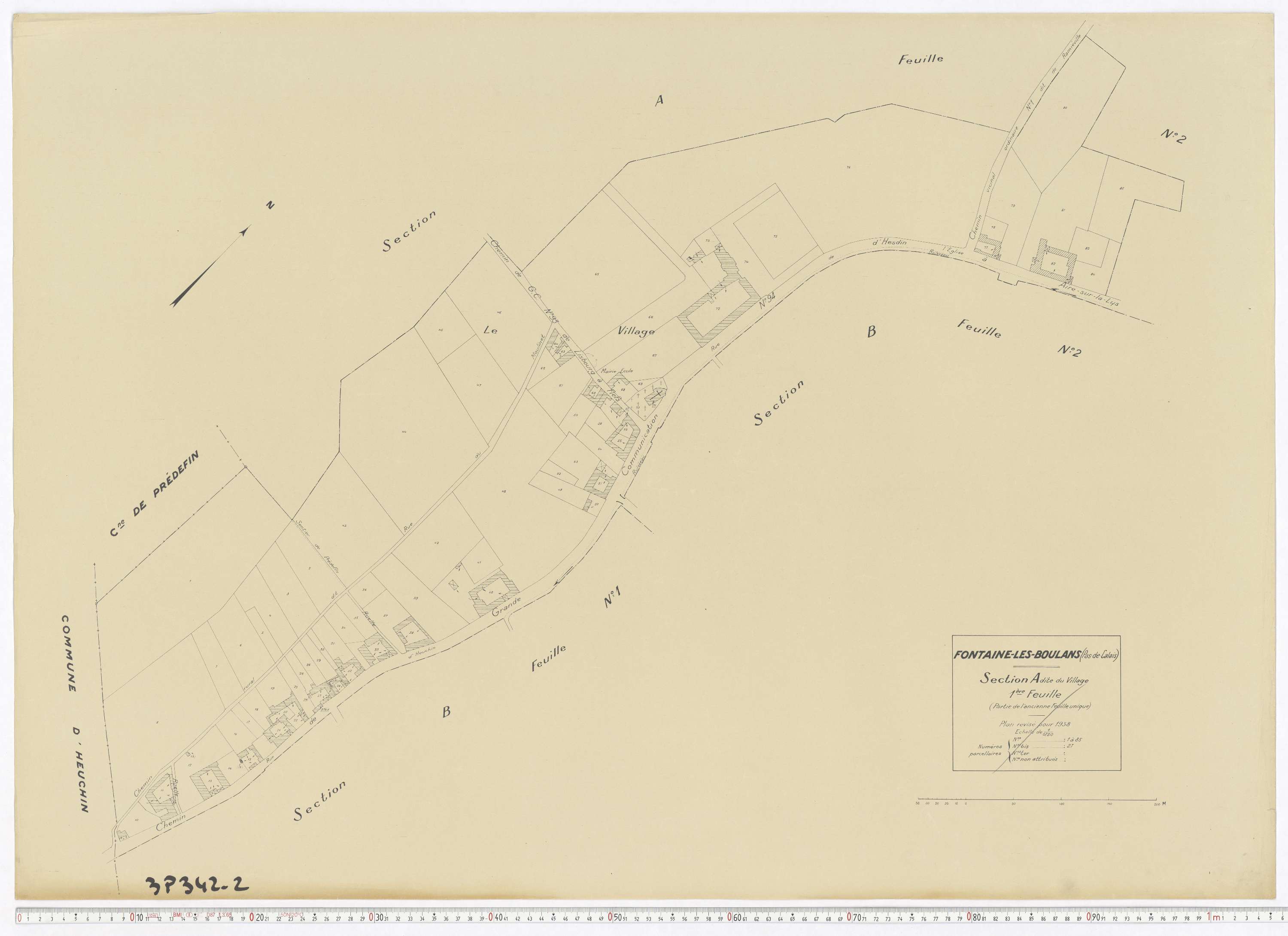 Fontaine-lès-Boulans - Section A, feuille 1.