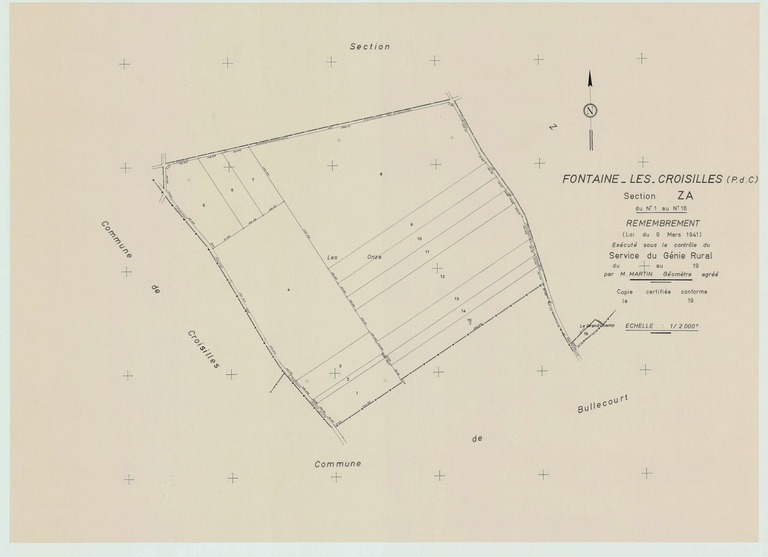 Fontaine-lès-Croisilles - Plan de remembrement : section ZA.