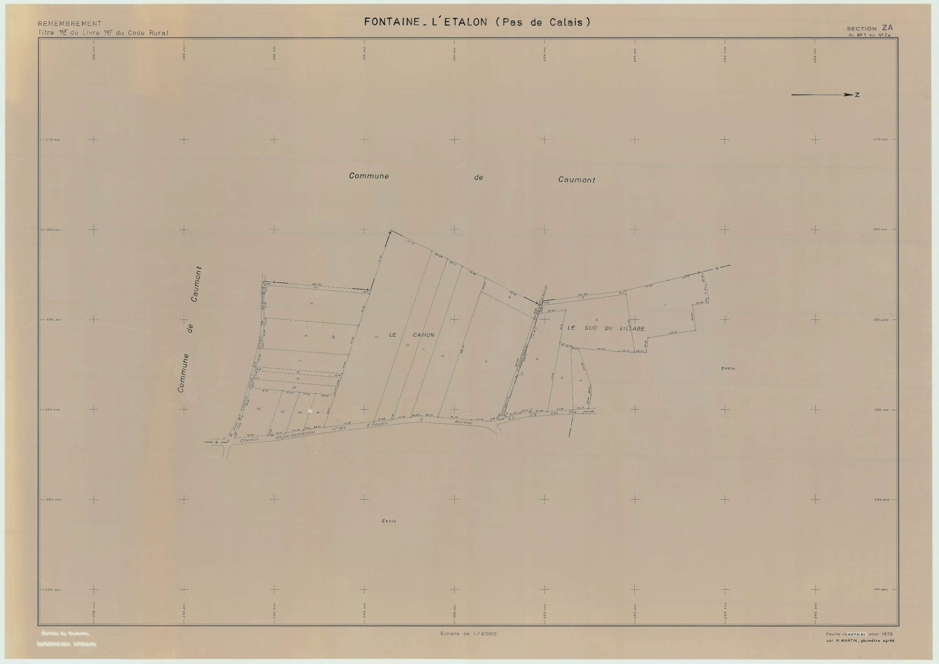 Fontaine-l'Étalon - Plan de remembrement : section ZA.