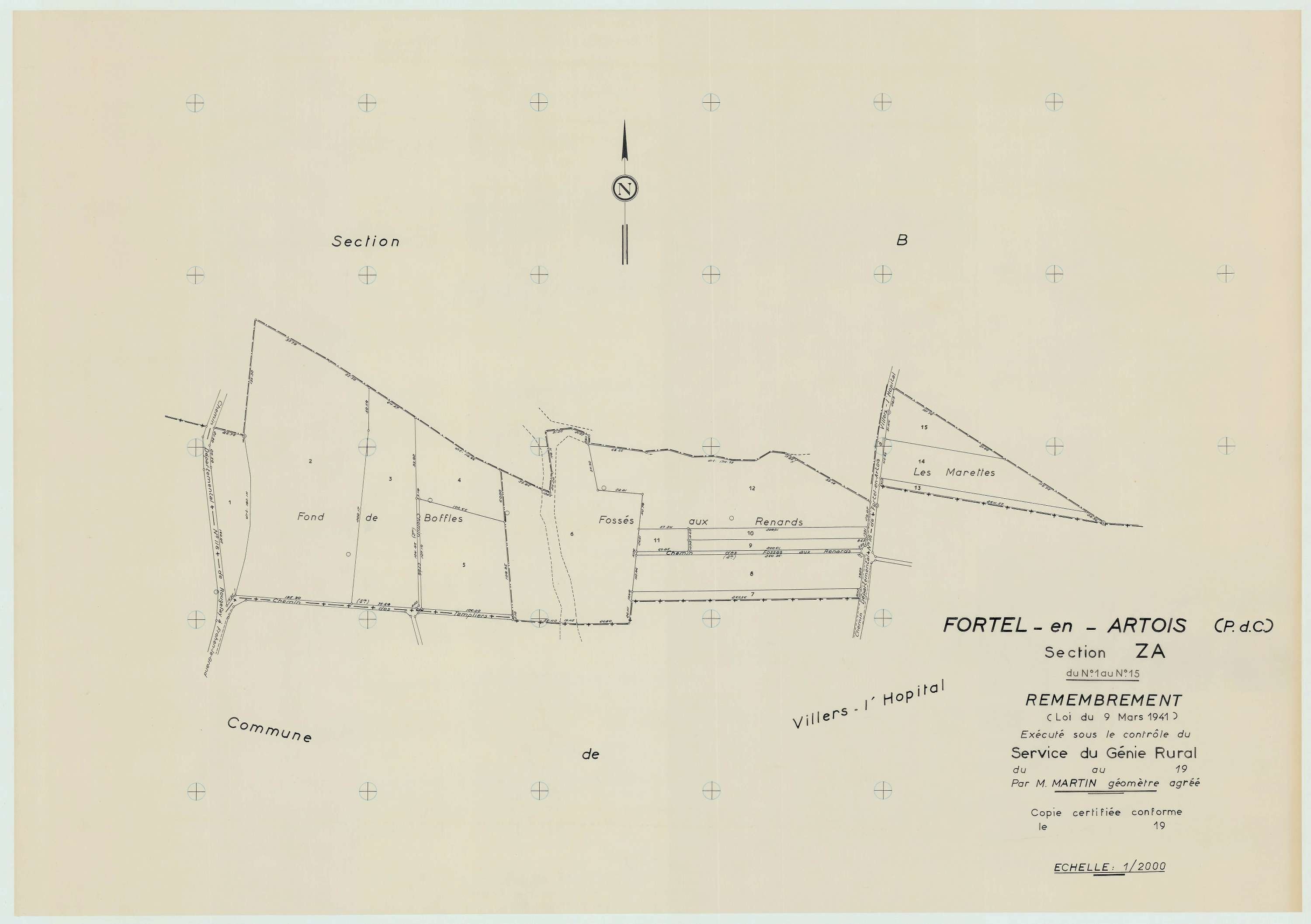 Fortel-en-Artois - Plan de remembrement : section ZA.