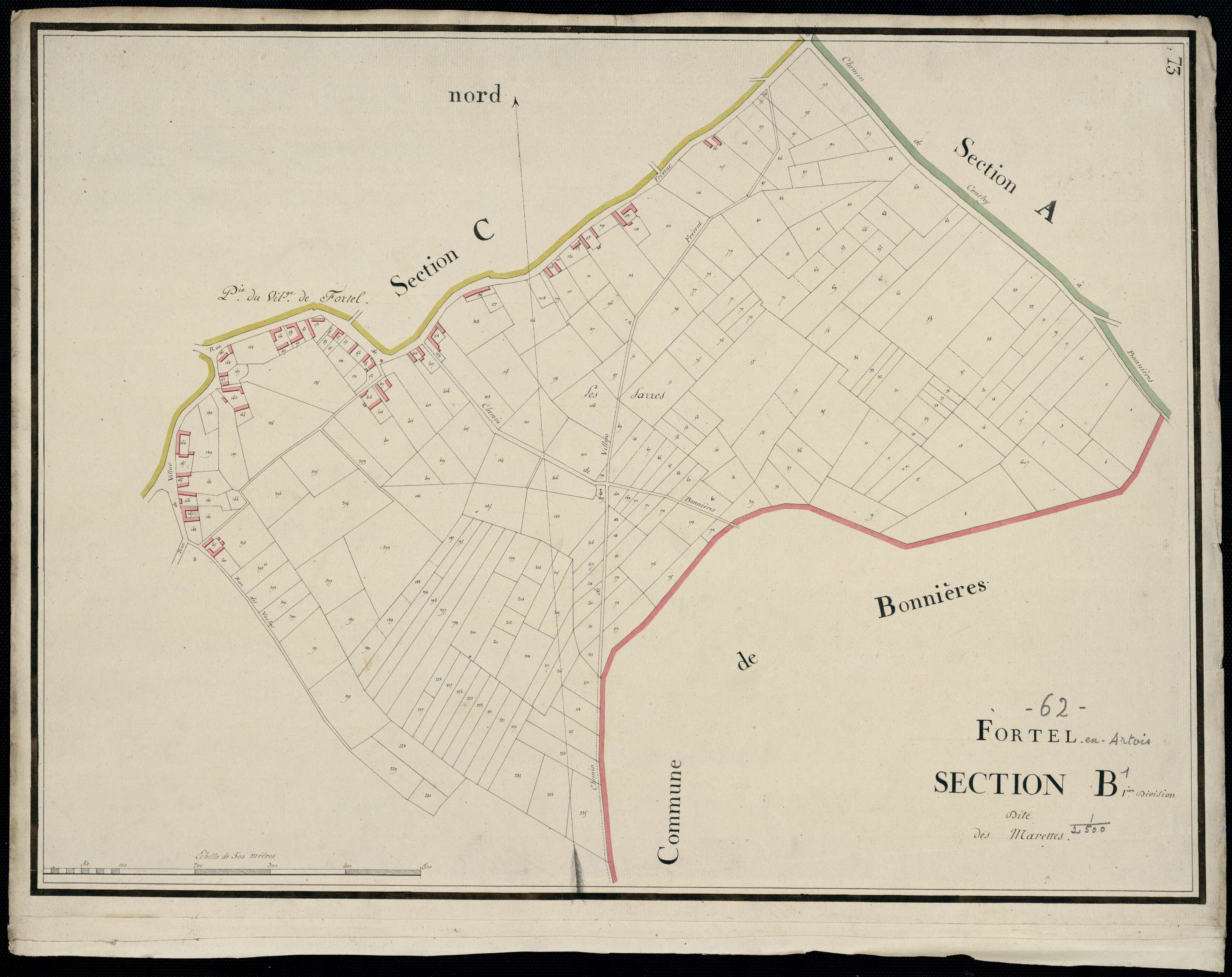 Fortel-en-Artois - Section B, 1re feuille