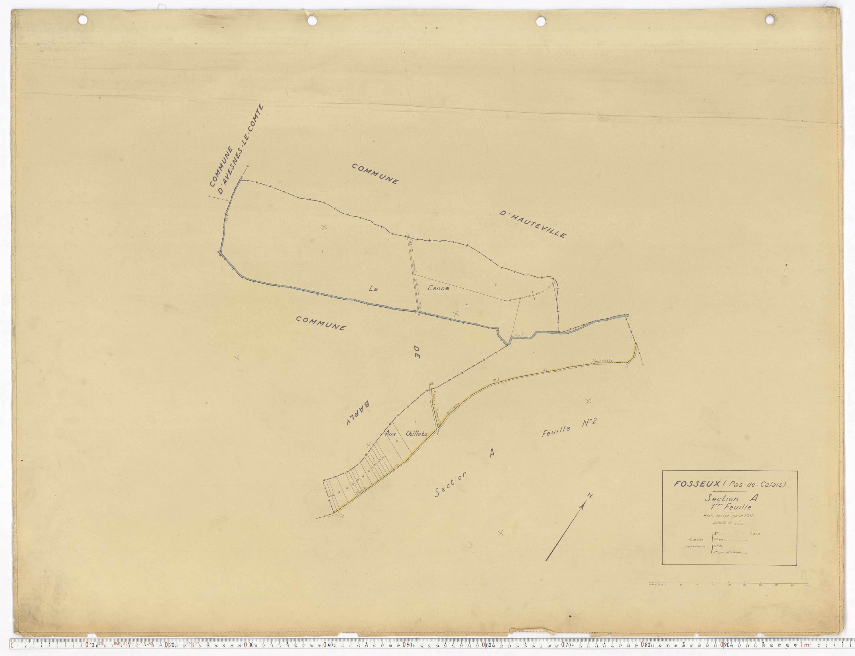 Fosseux - Section A, feuille 1.