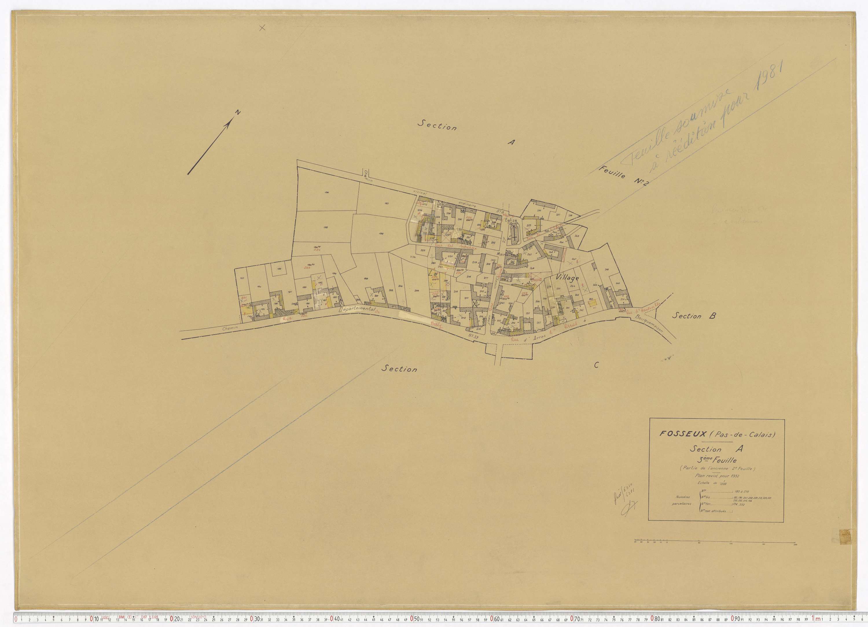 Fosseux - Section A, feuille 3.