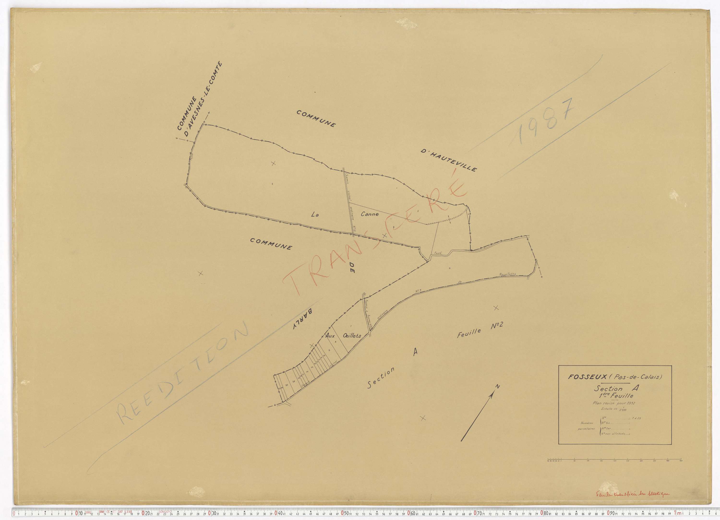 Fosseux - Section A, feuille 1.