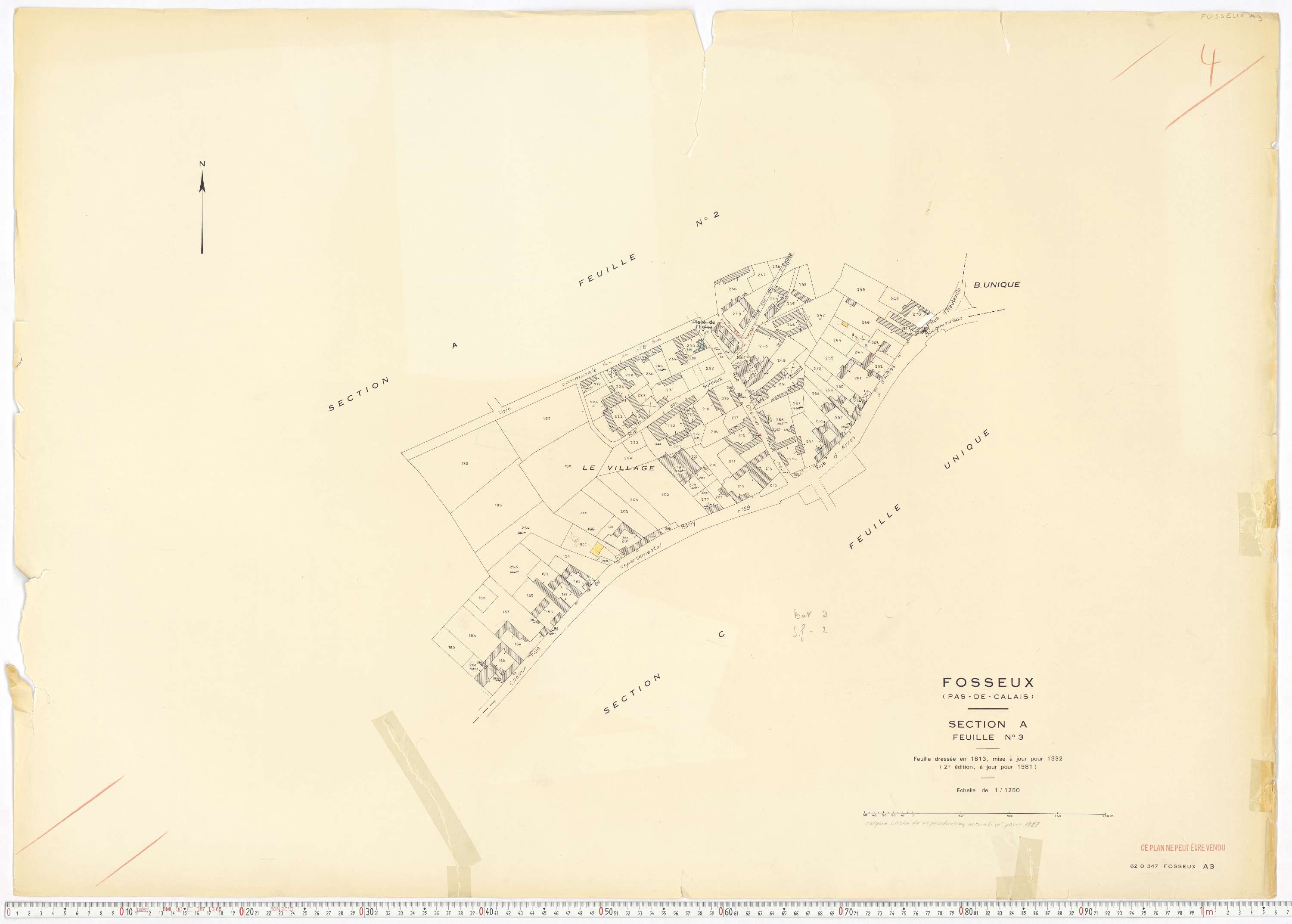 Fosseux - Section A, feuille 3.