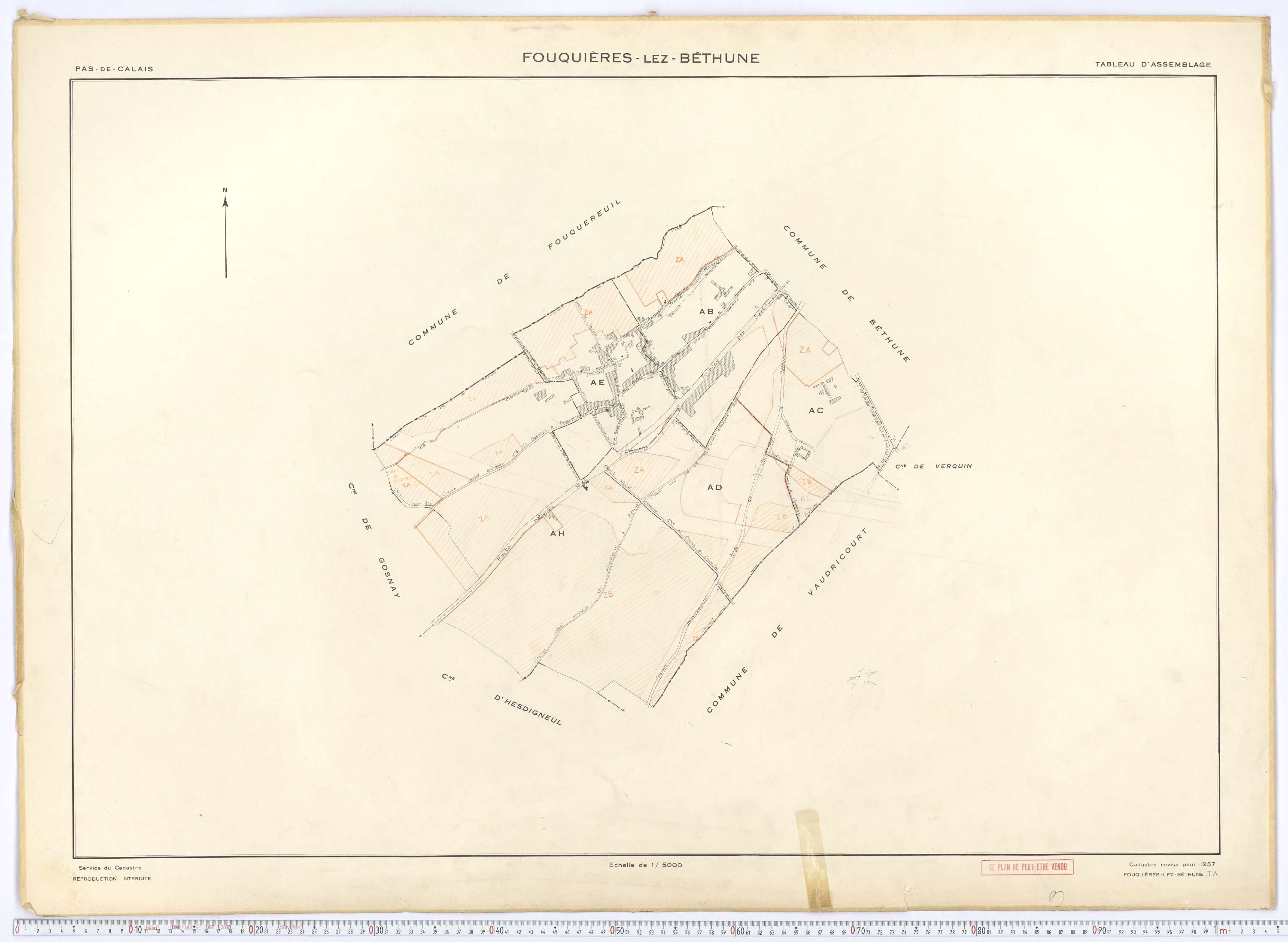 Fouquières-lès-Béthune - Tableau d'assemblage.