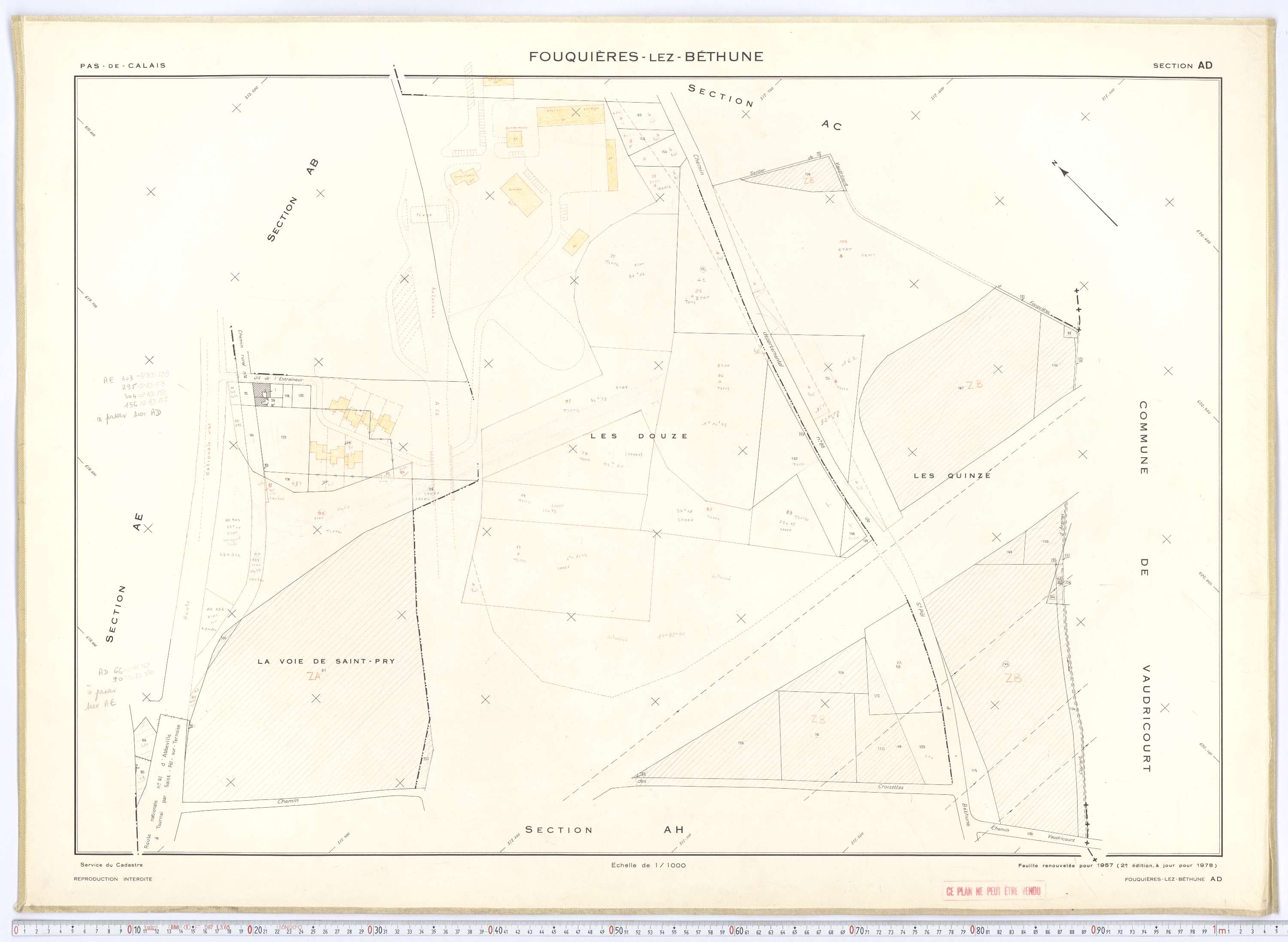 Fouquières-lès-Béthune - Section AD.