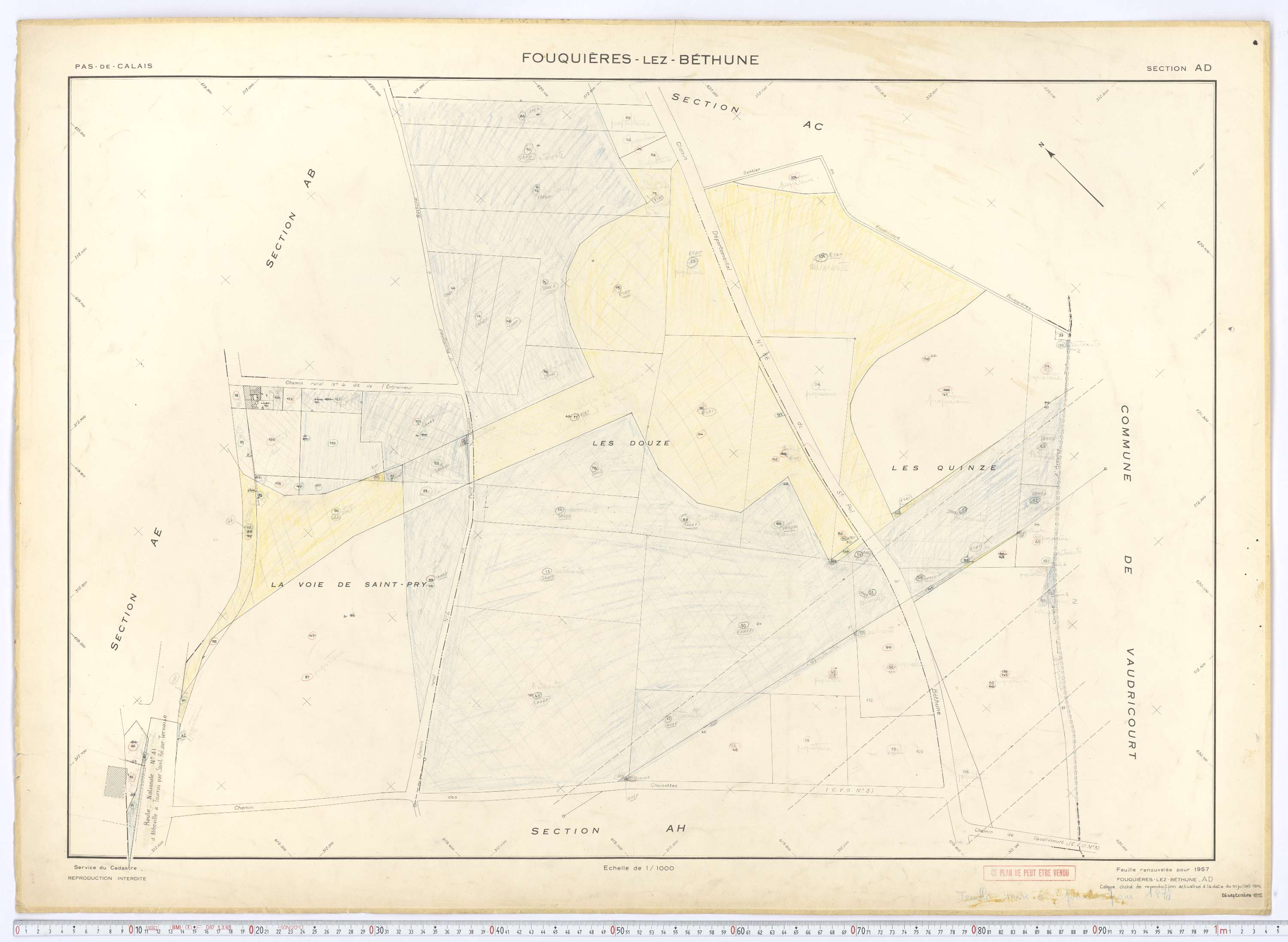 Fouquières-lès-Béthune - Section AD.