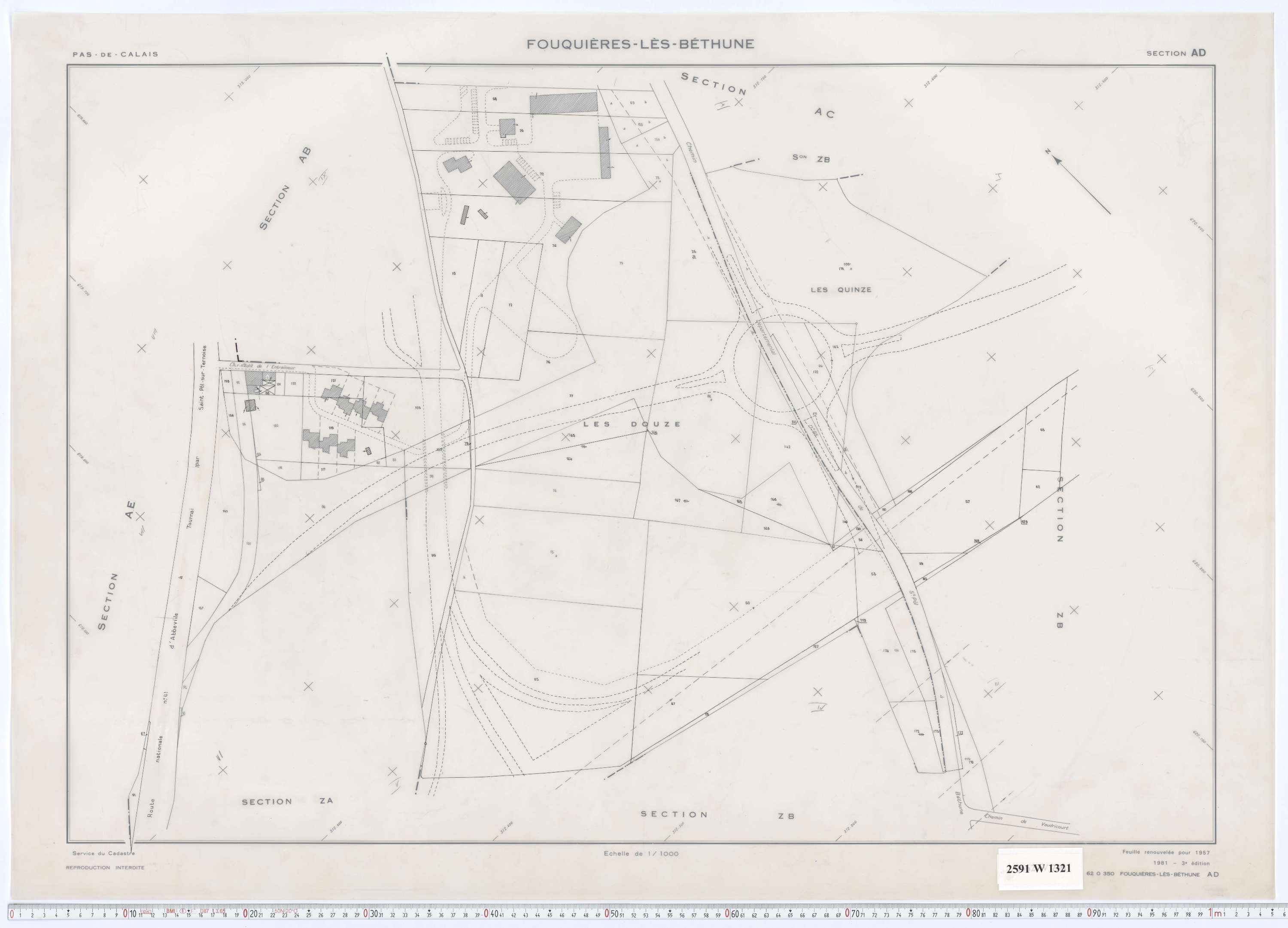 Fouquières-lès-Béthune - Section AD.