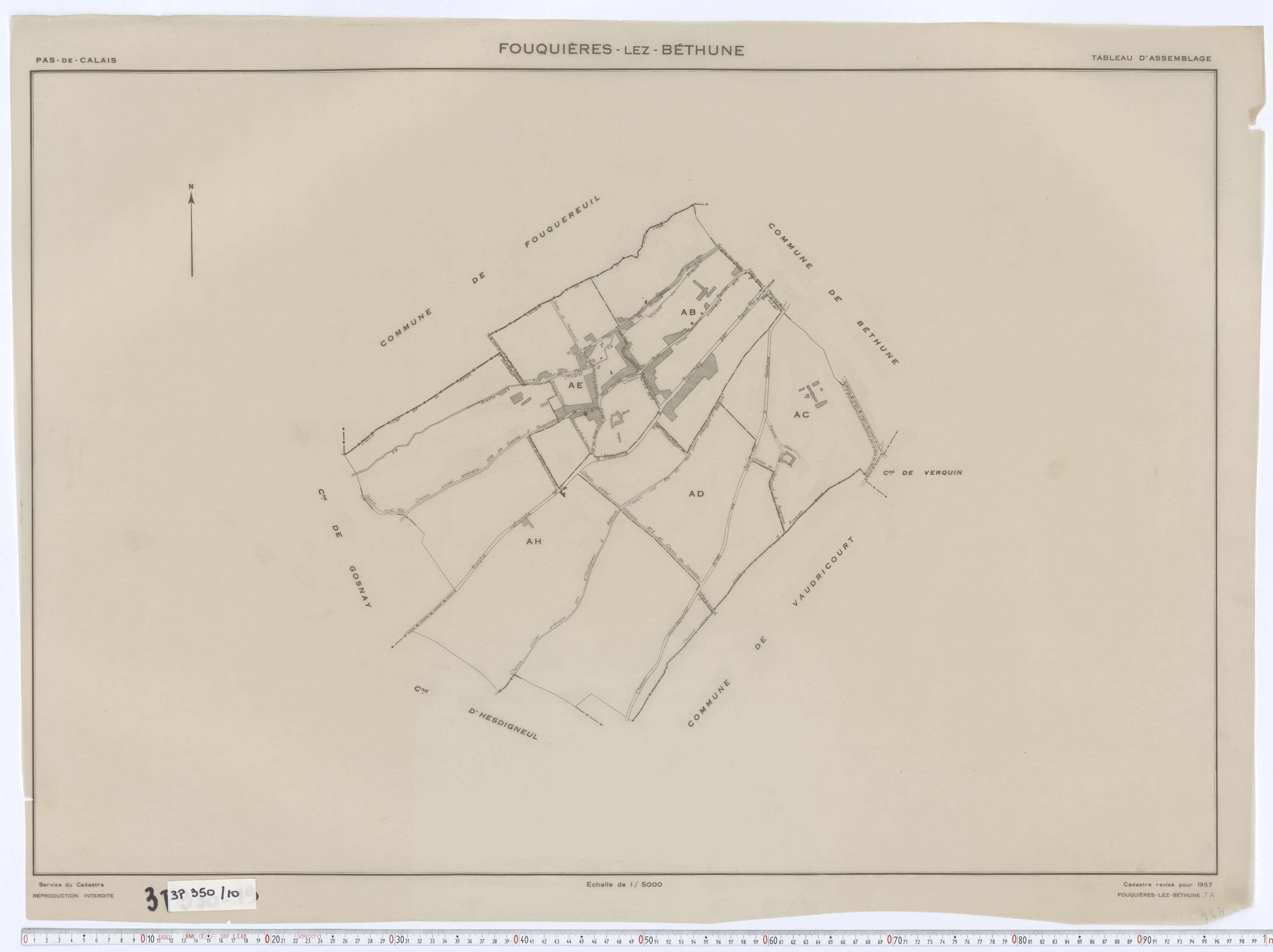 Fouquières-lès-Béthune - Tableau d'assemblage.