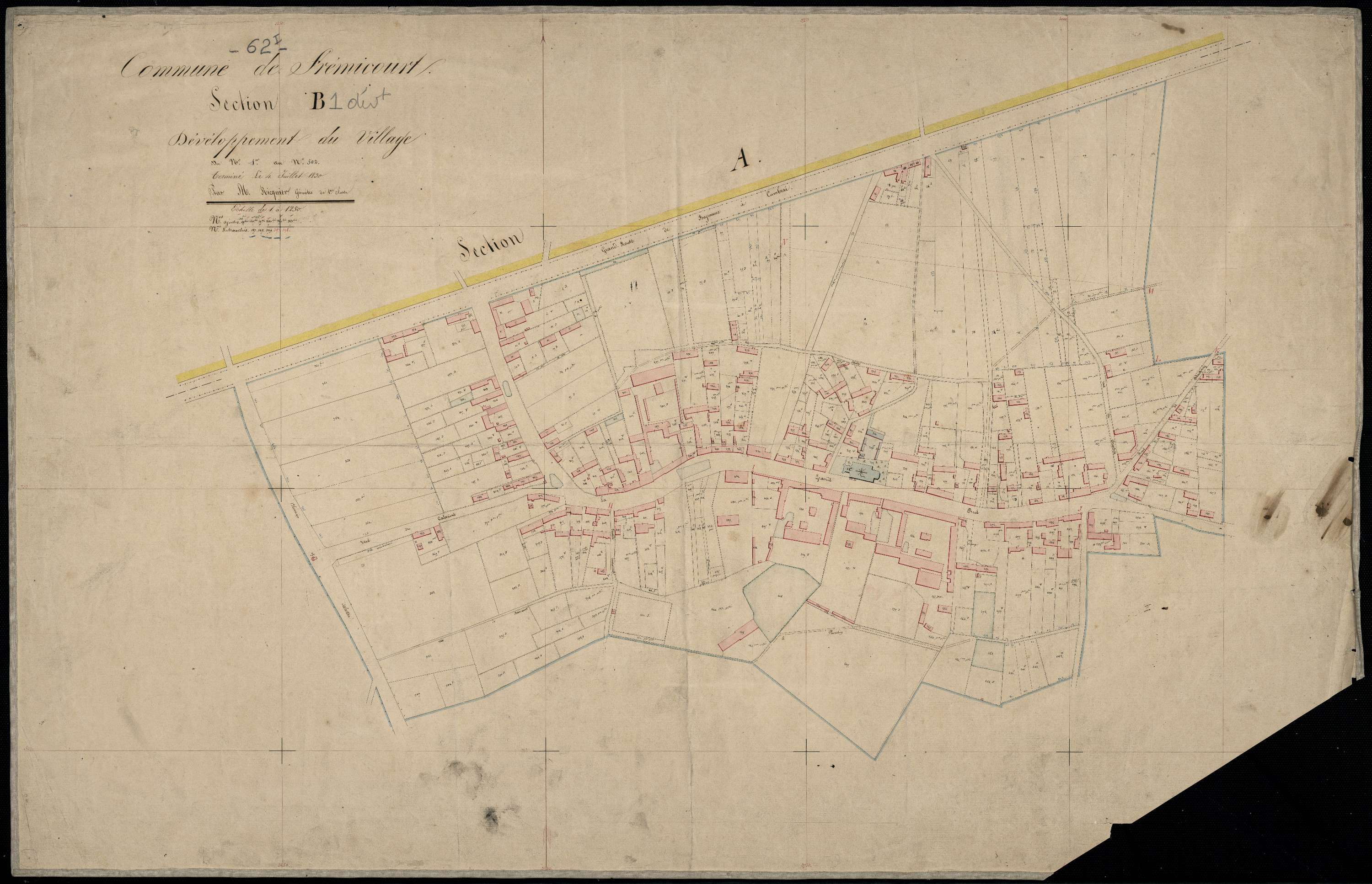 Frémicourt - Section B, 1re feuille, 1re partie