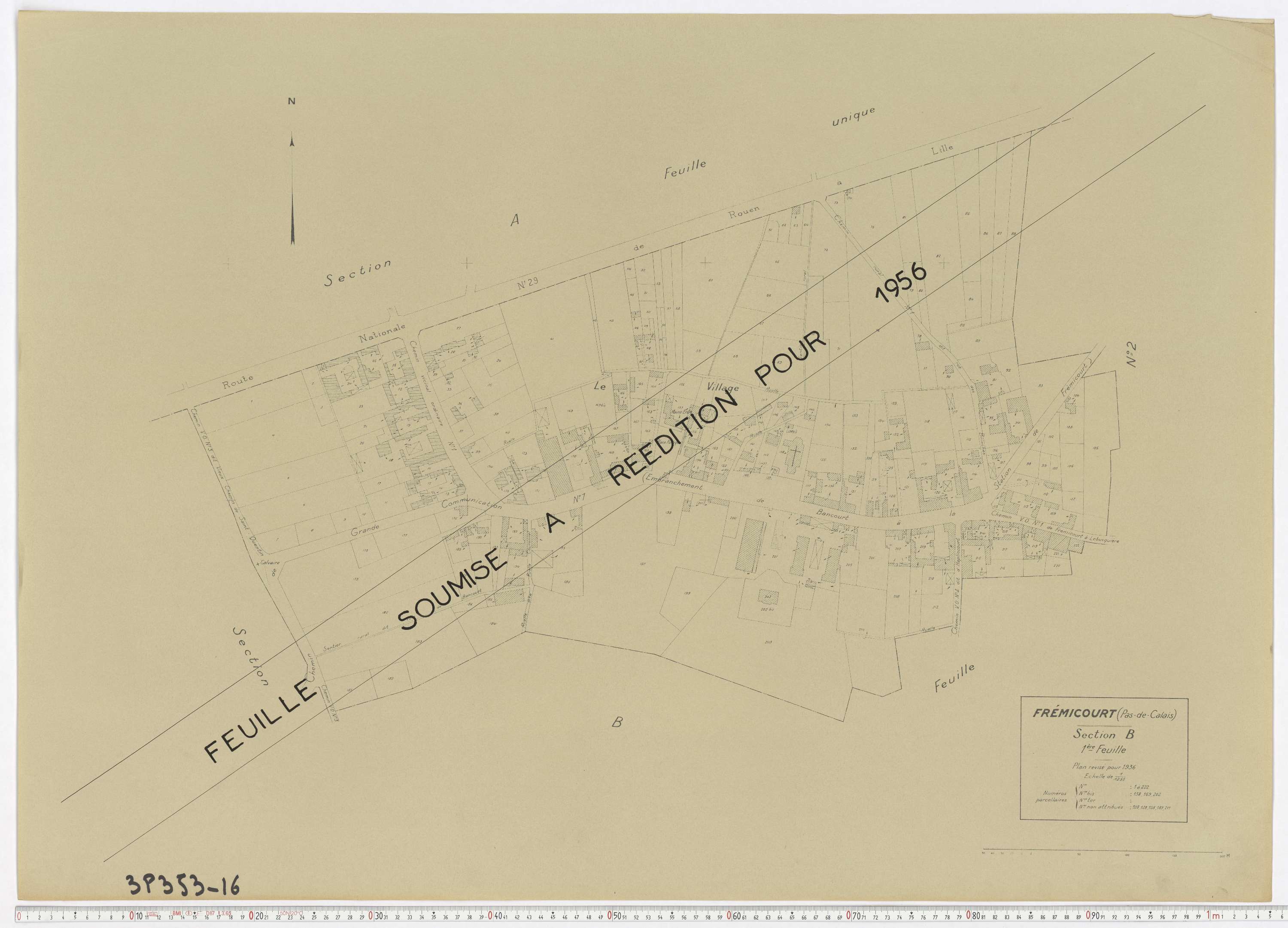 Frémicourt - Section B, feuille 1.