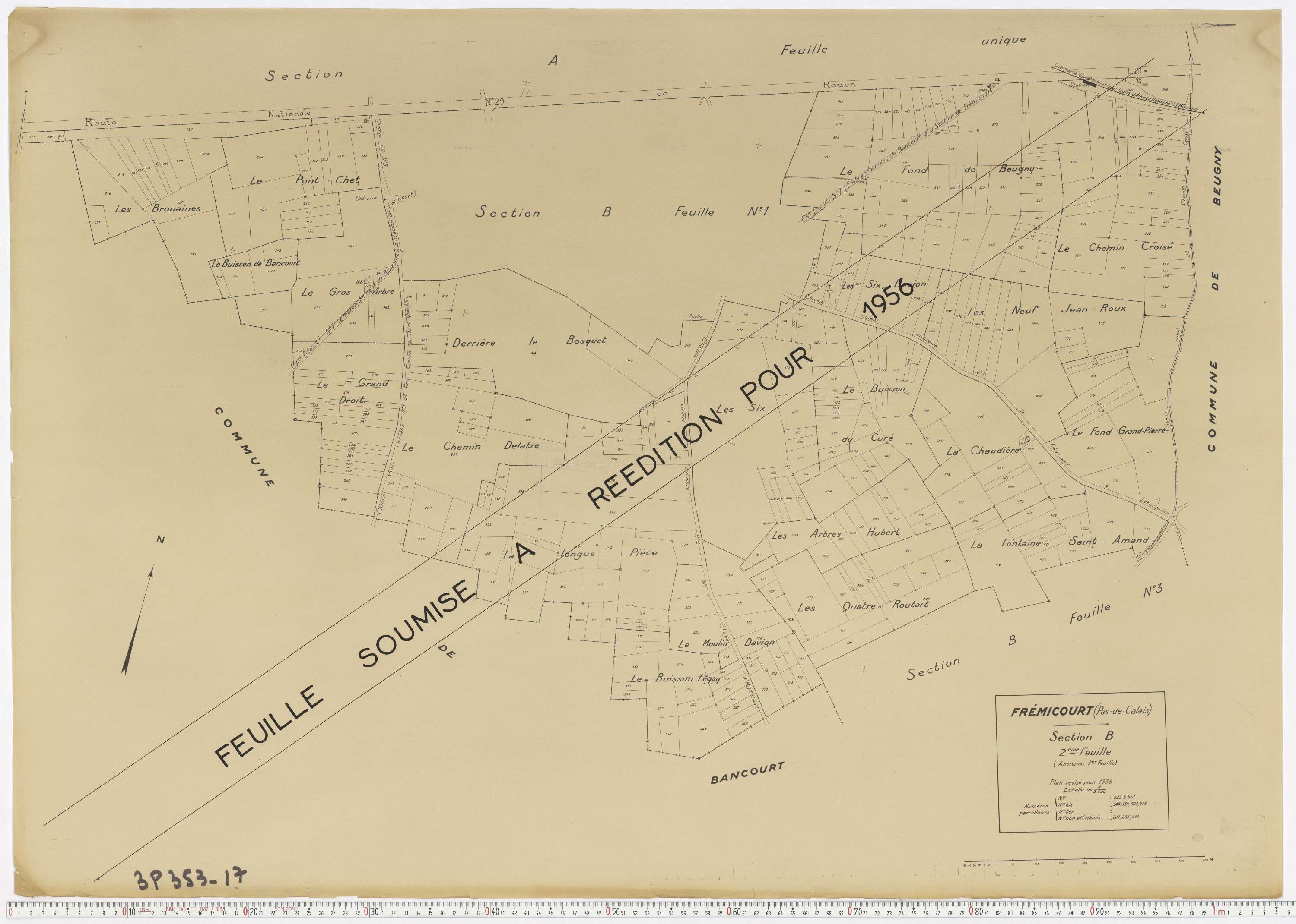 Frémicourt - Section B, feuille 2.