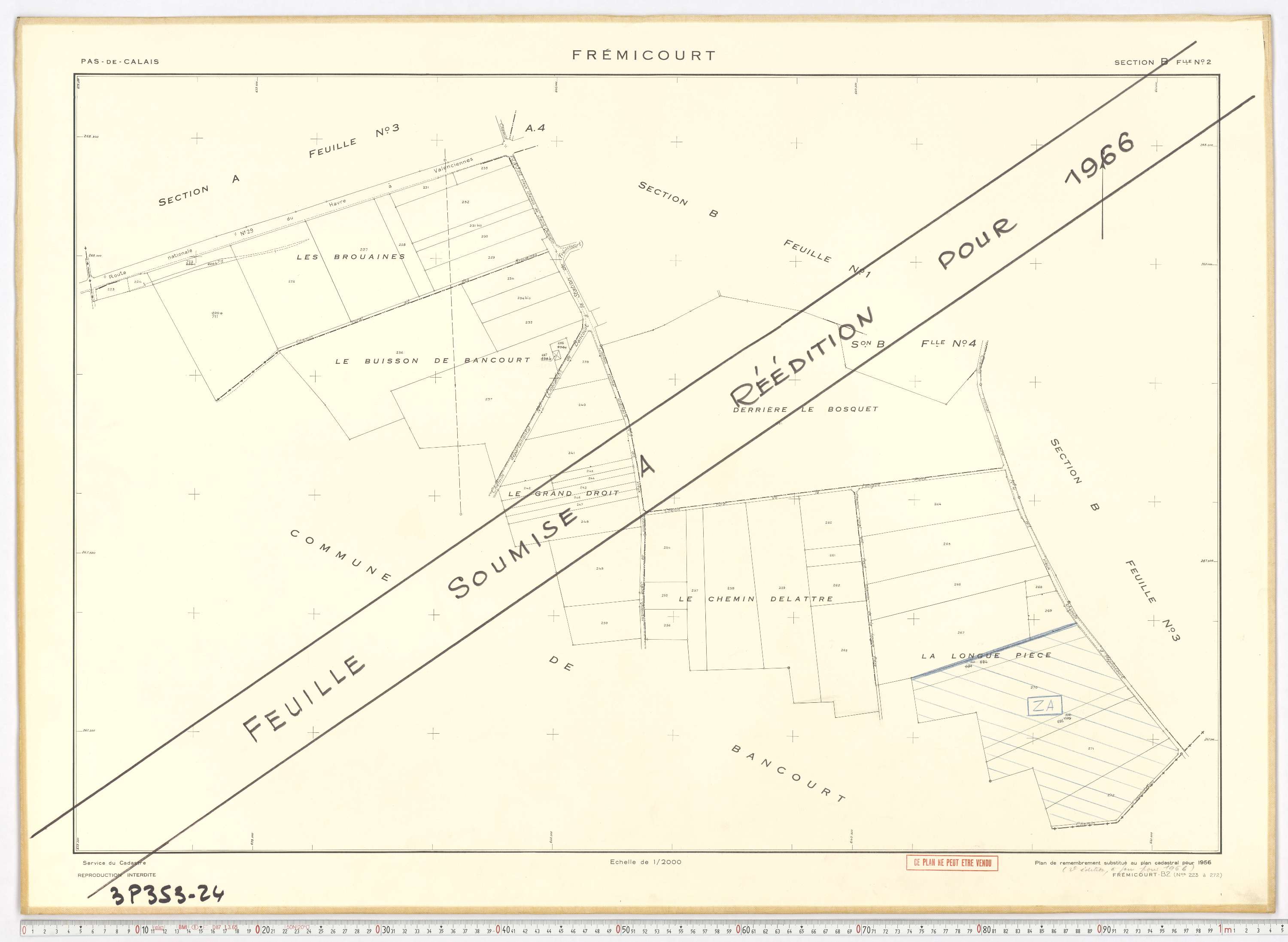 Frémicourt - Section B, feuille 2.