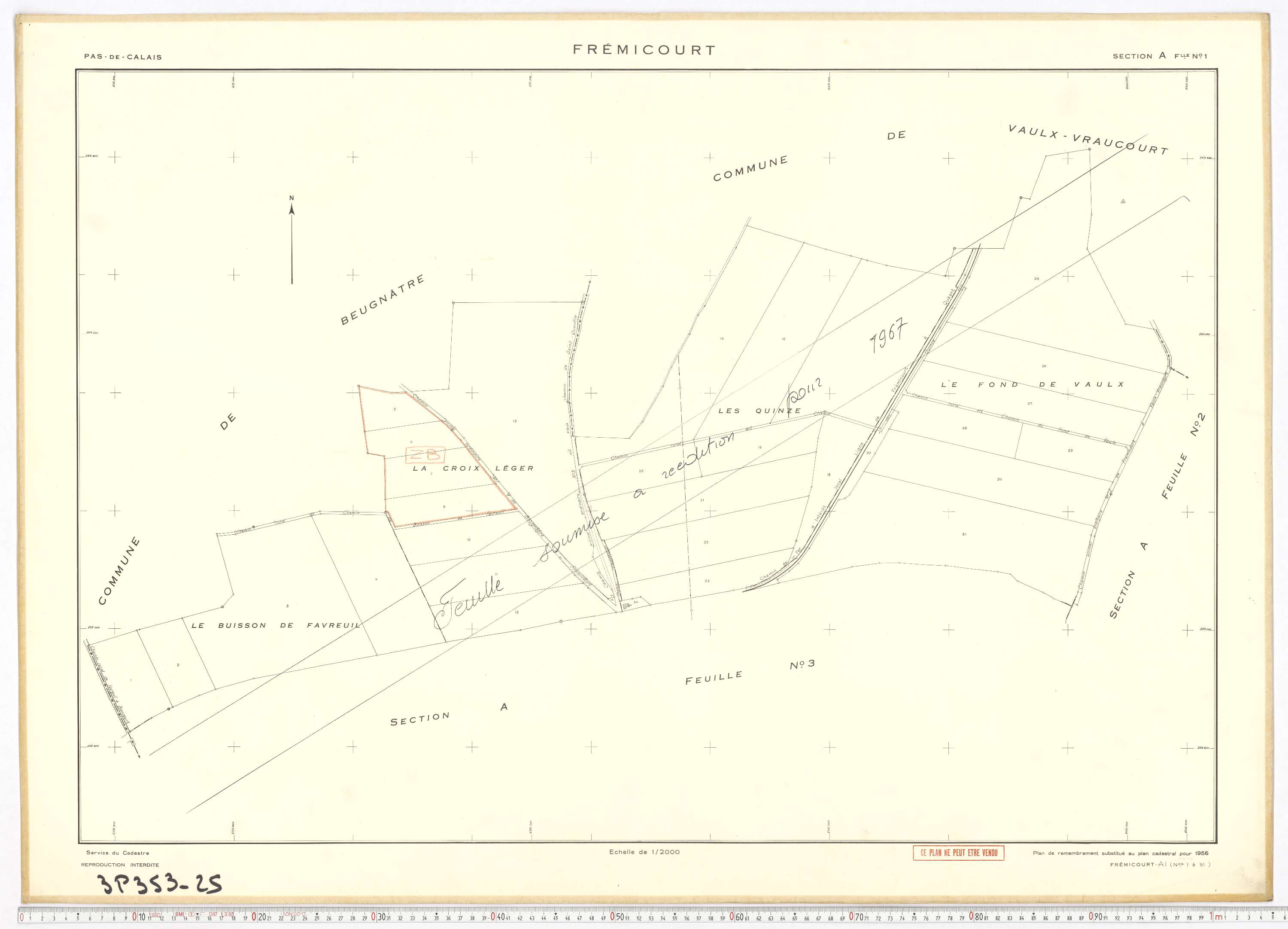 Frémicourt - Section A, feuille 1.