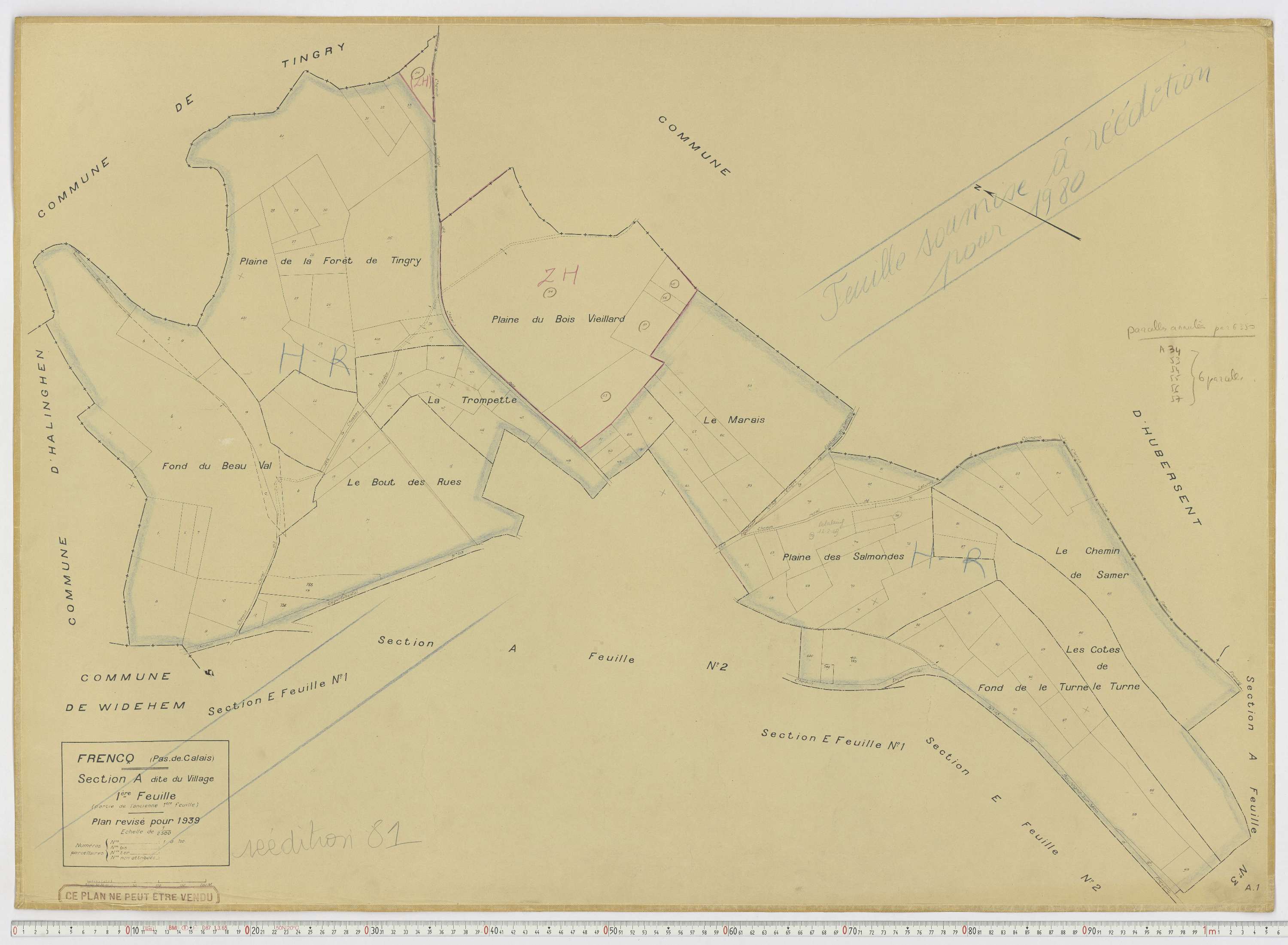 Frencq - Section A, feuille 1.