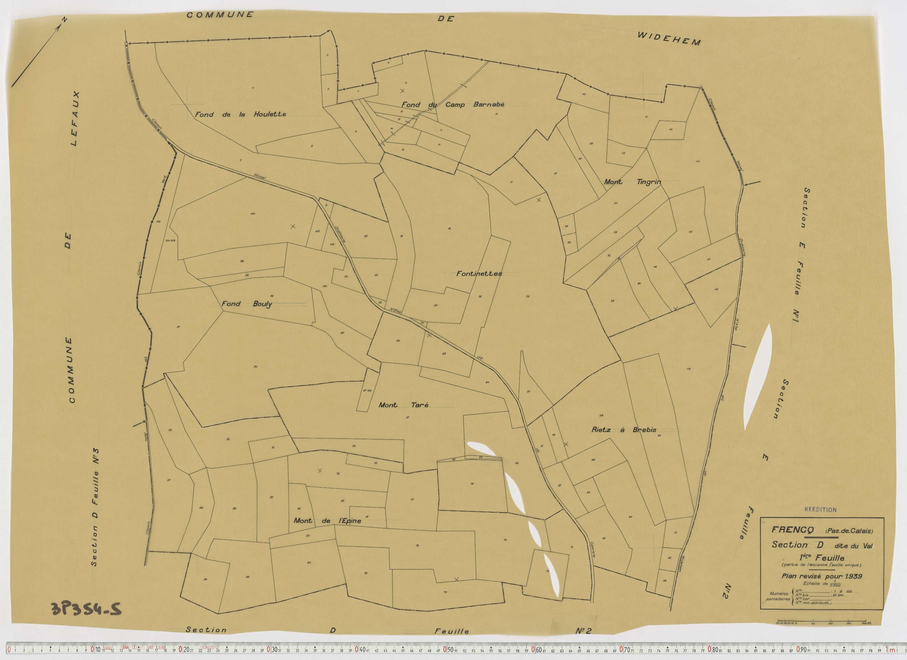Frencq - Section D, feuille 1.