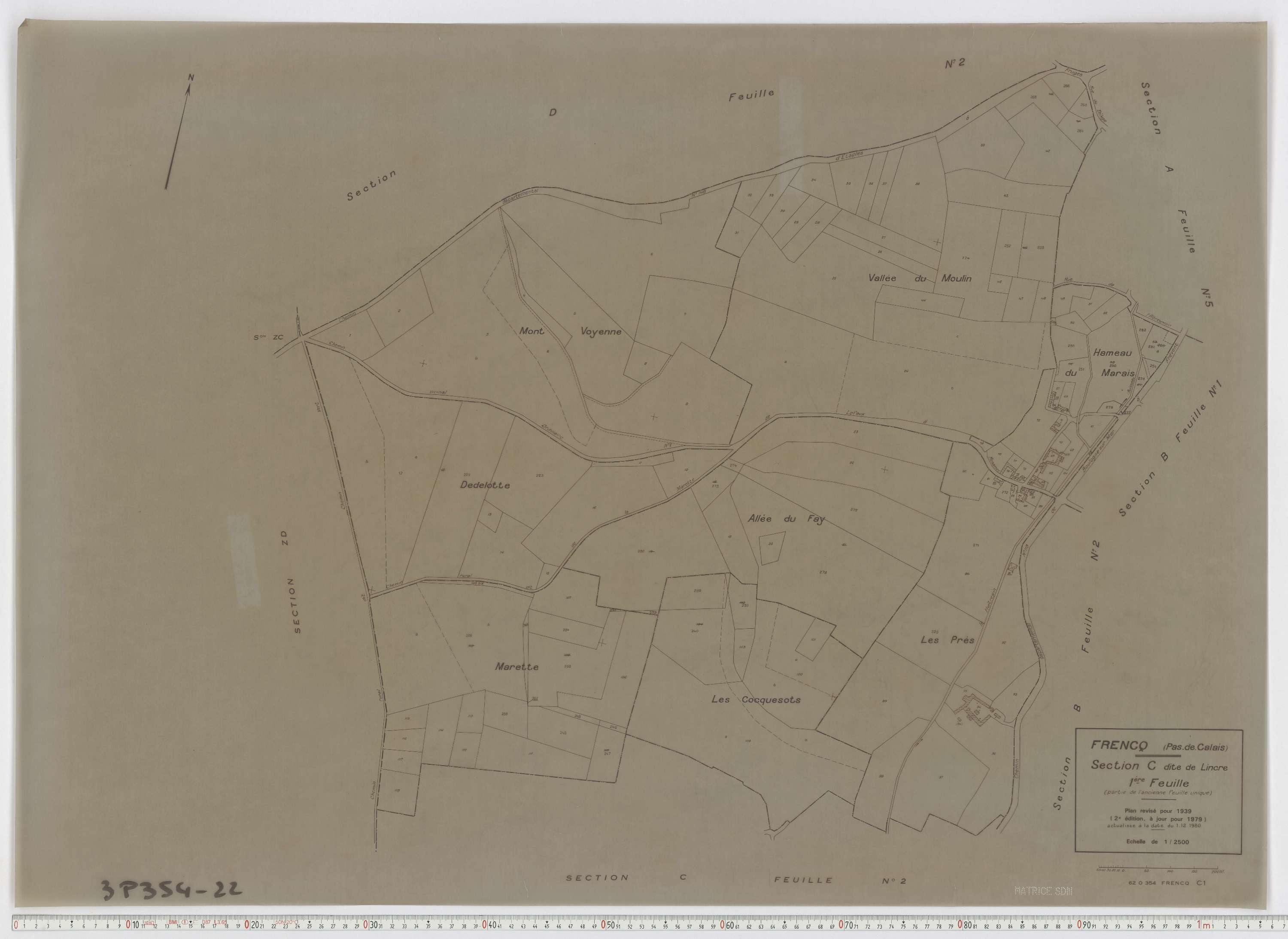 Frencq - Section C, feuille 1.