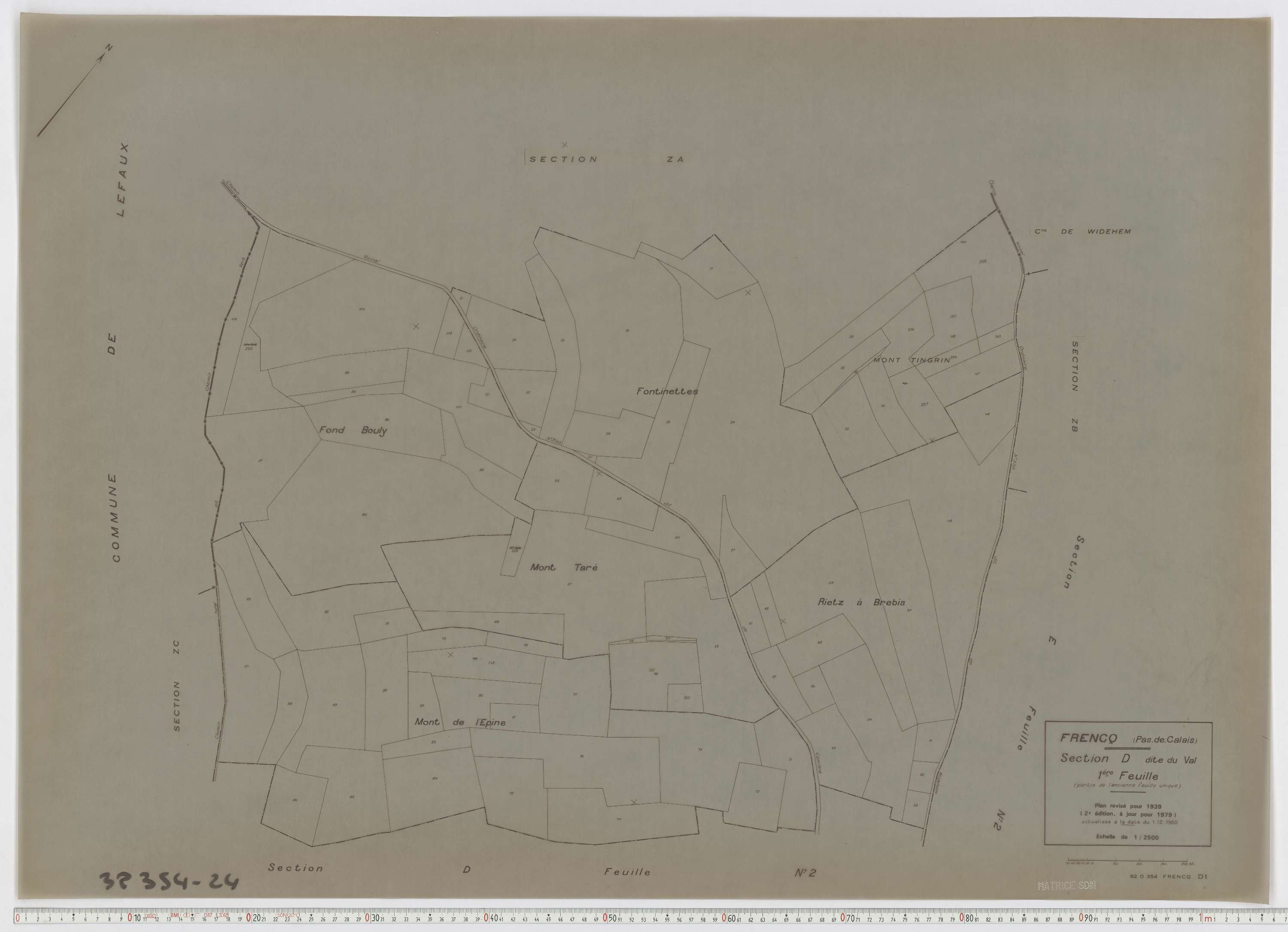 Frencq - Section D, feuille 1.