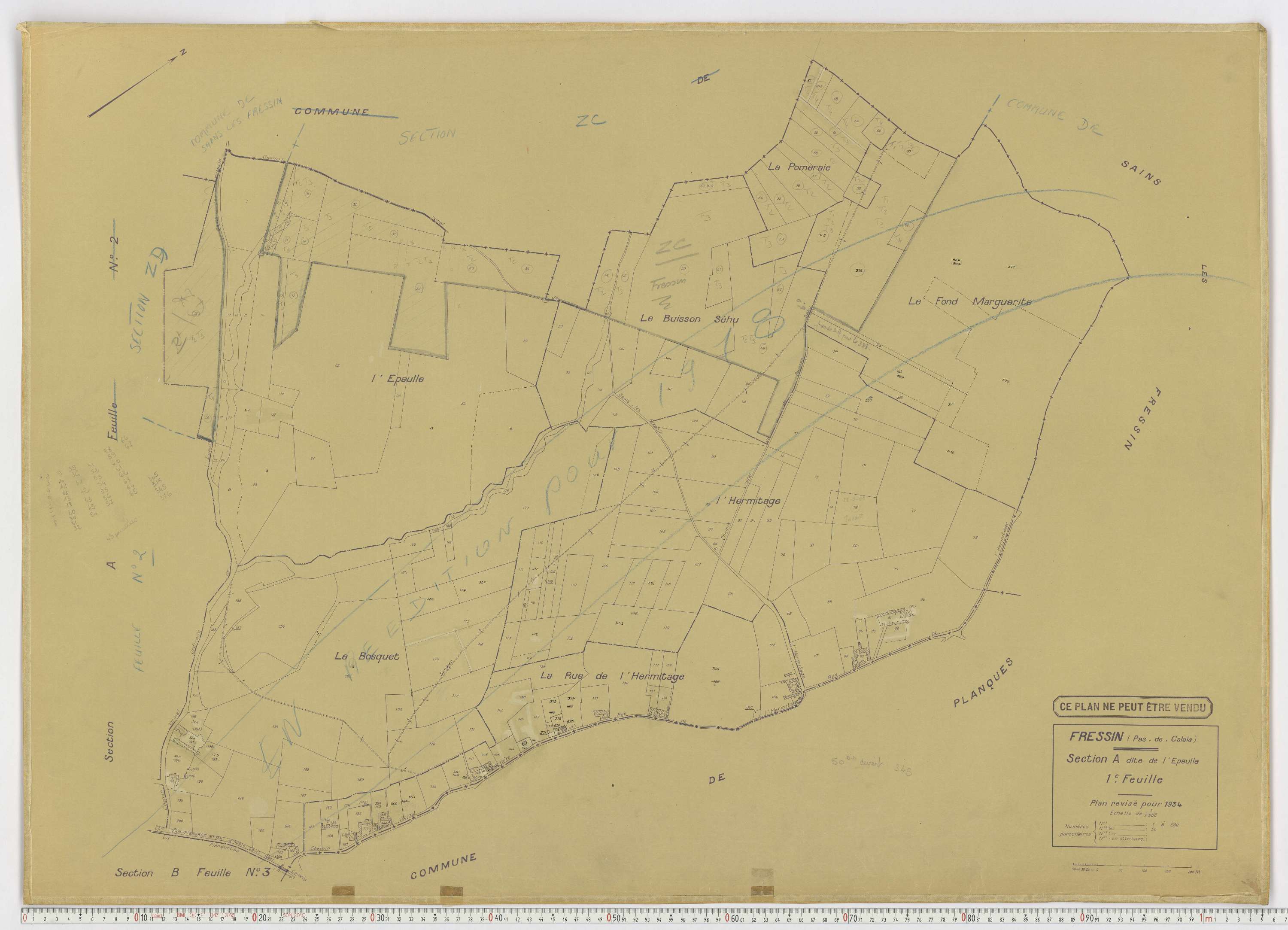 Fressin - Section A, feuille 1.