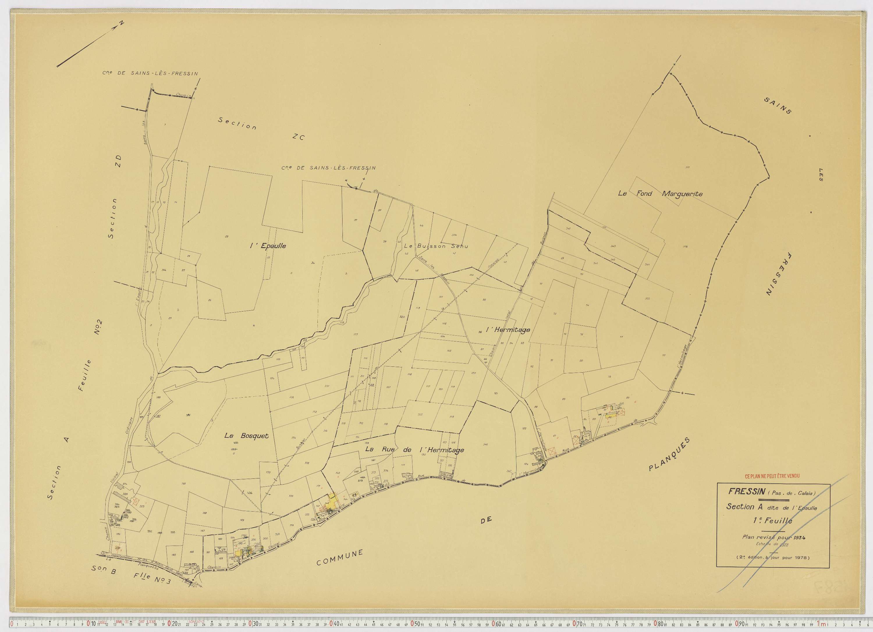 Fressin - Section A, feuille 1.
