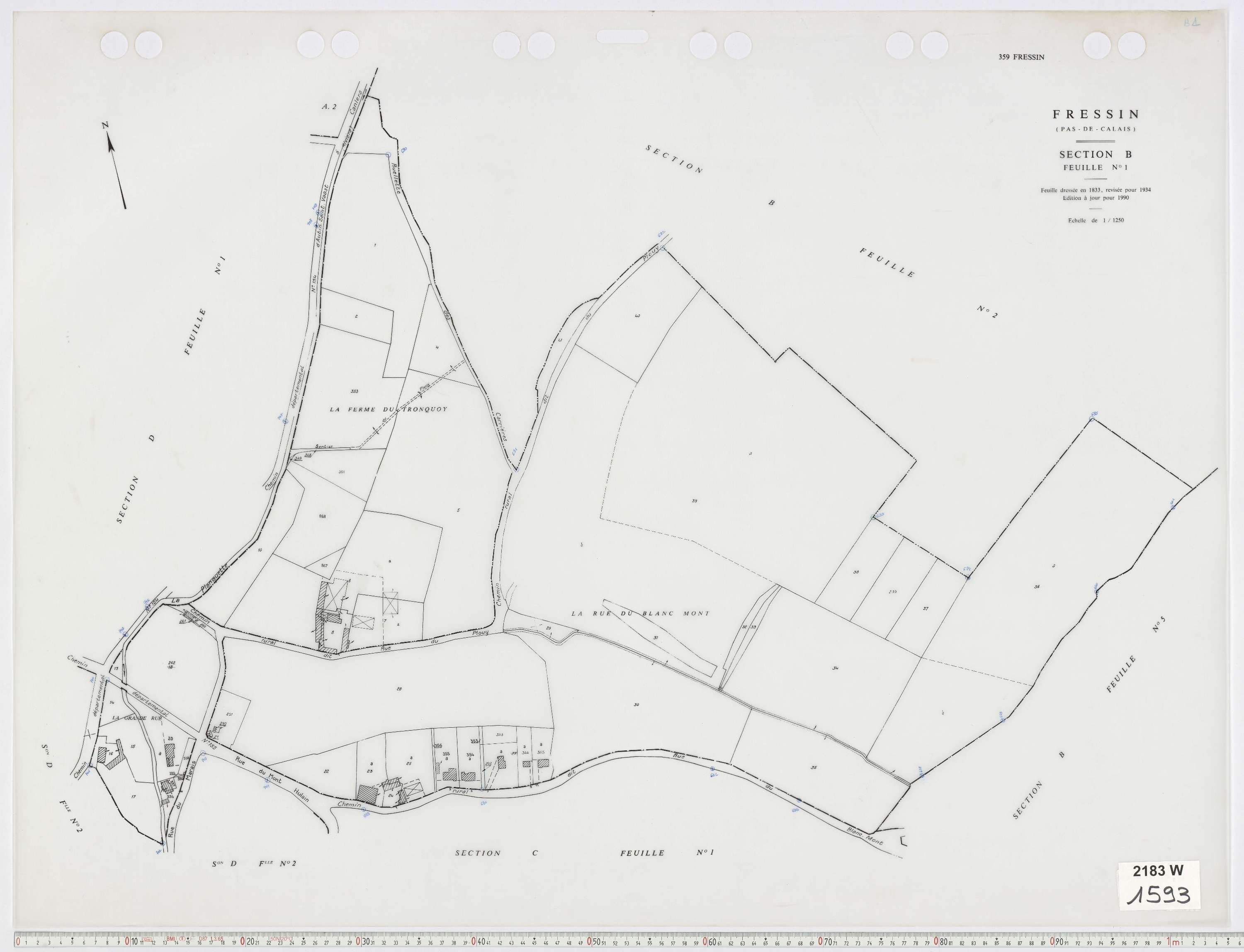 Fressin - Section B, feuille 1.
