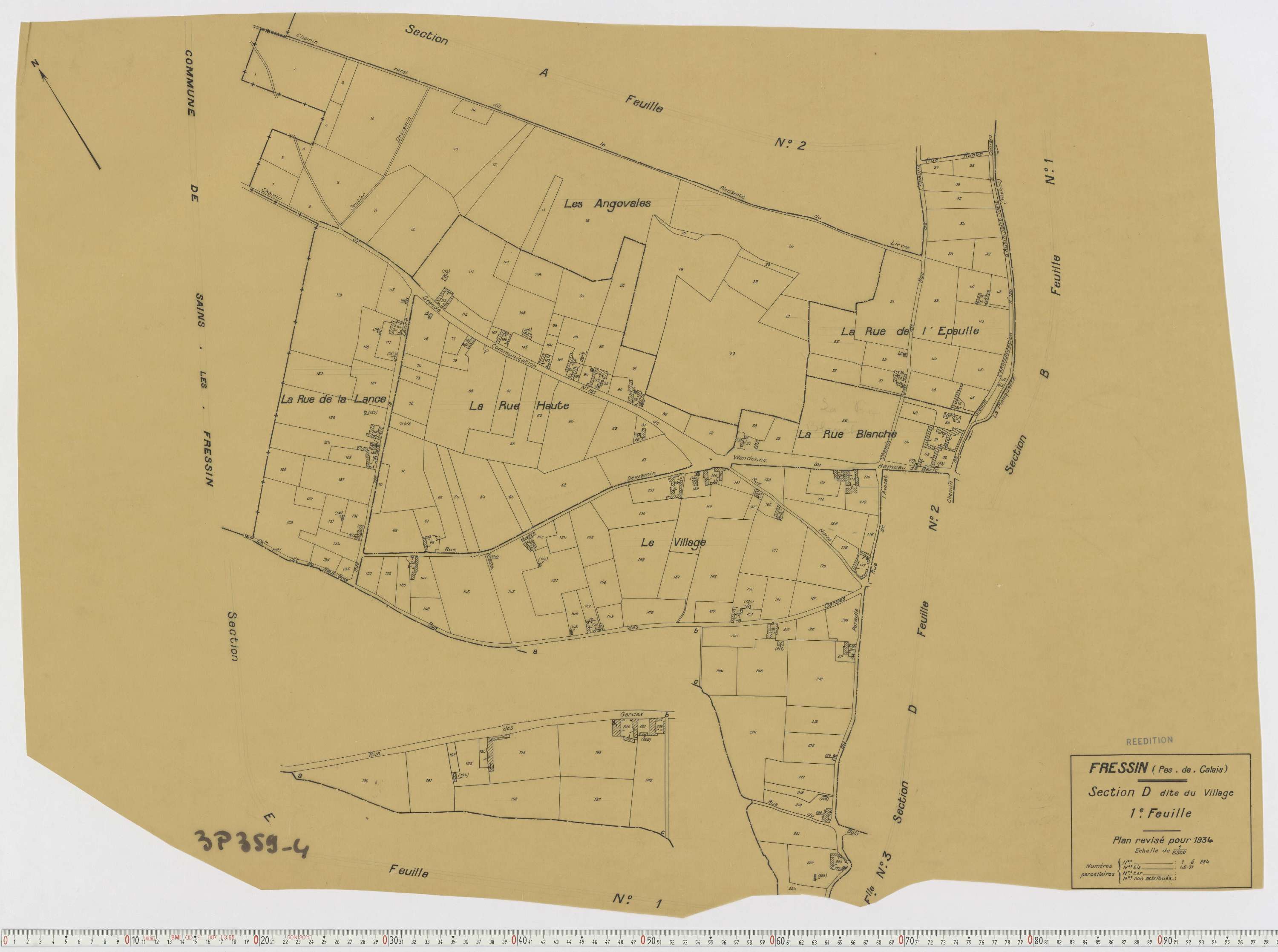 Fressin - Section D, feuille 1.