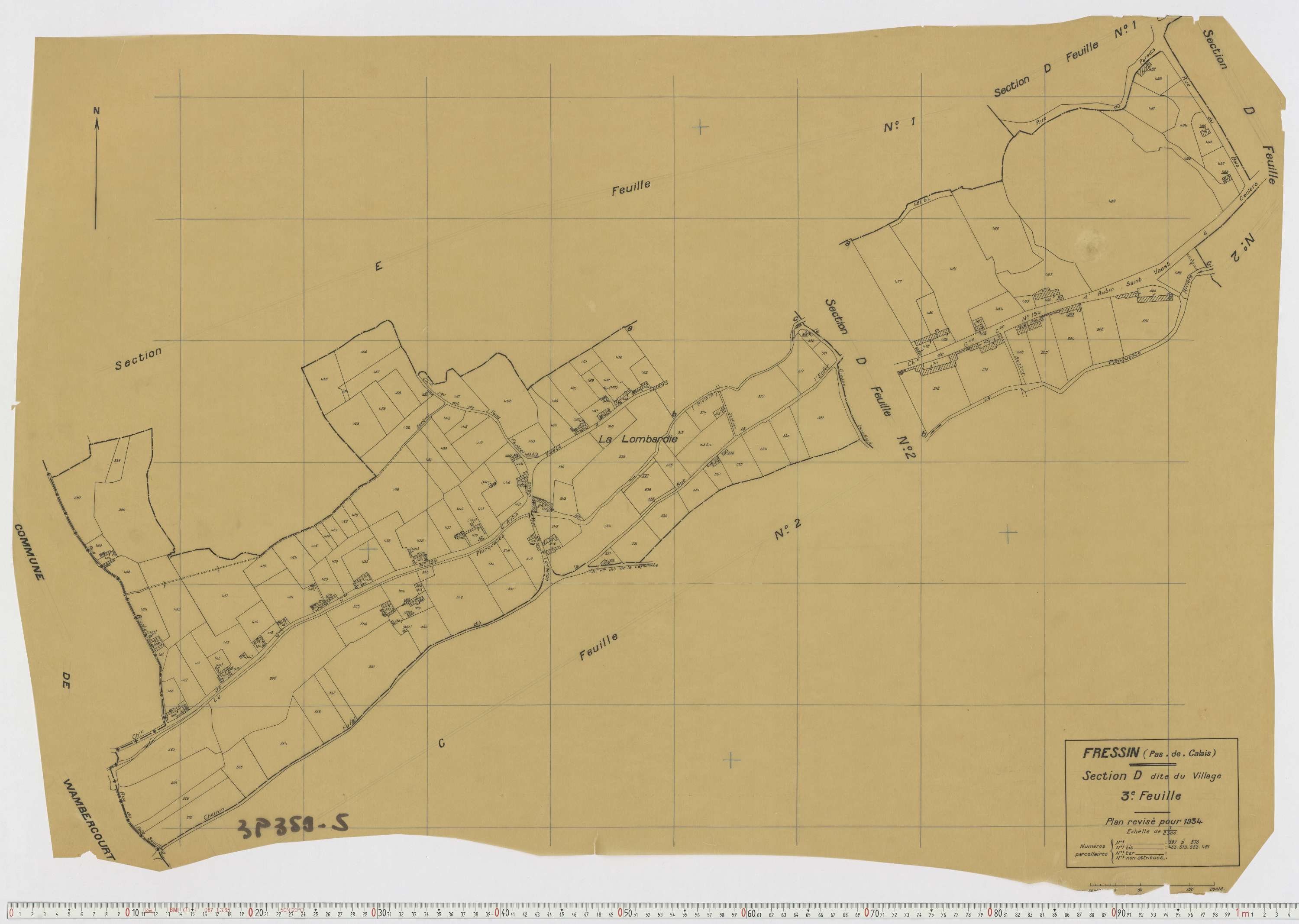 Fressin - Section D, feuille 3.