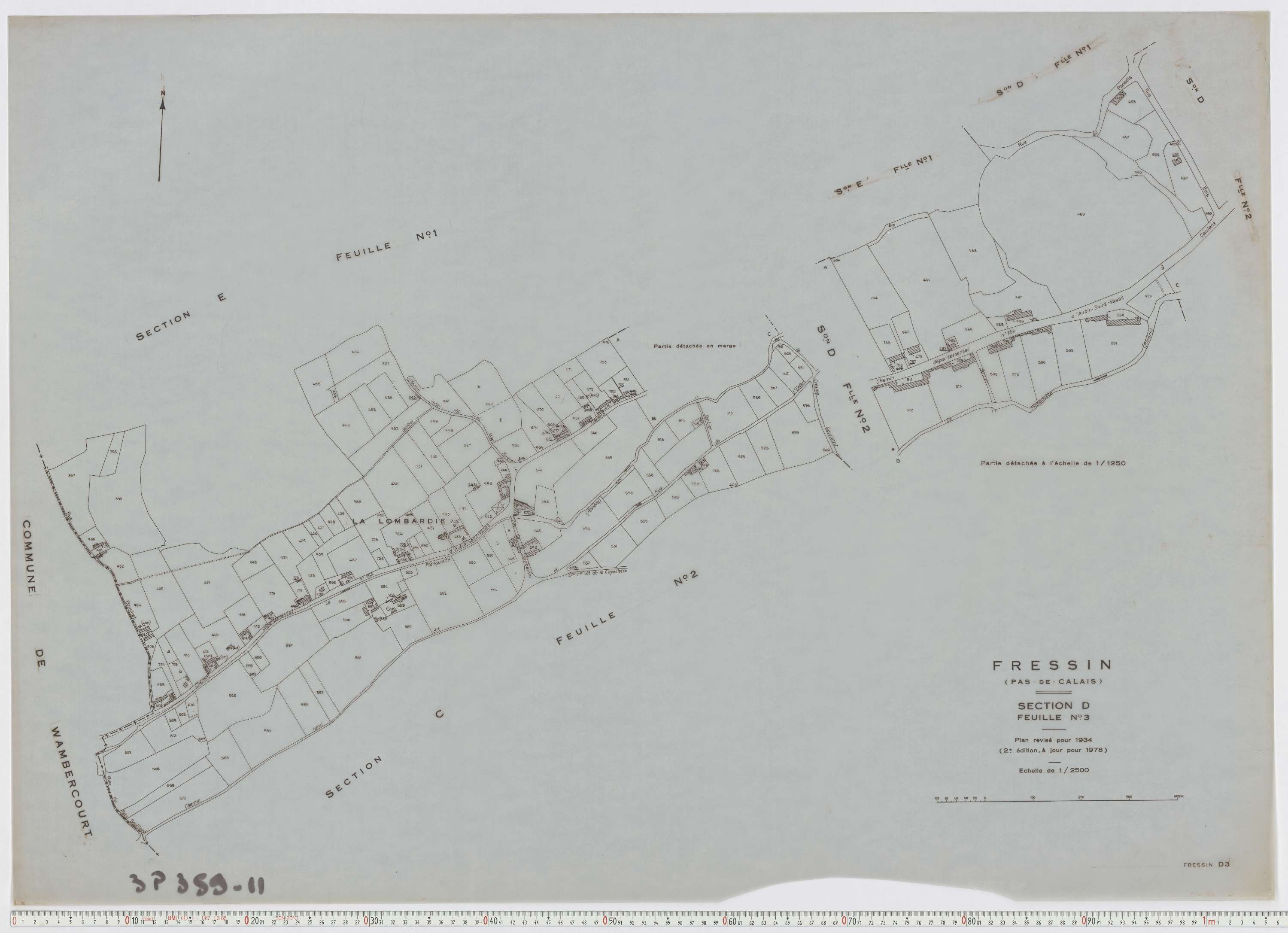 Fressin - Section D, feuille 3.