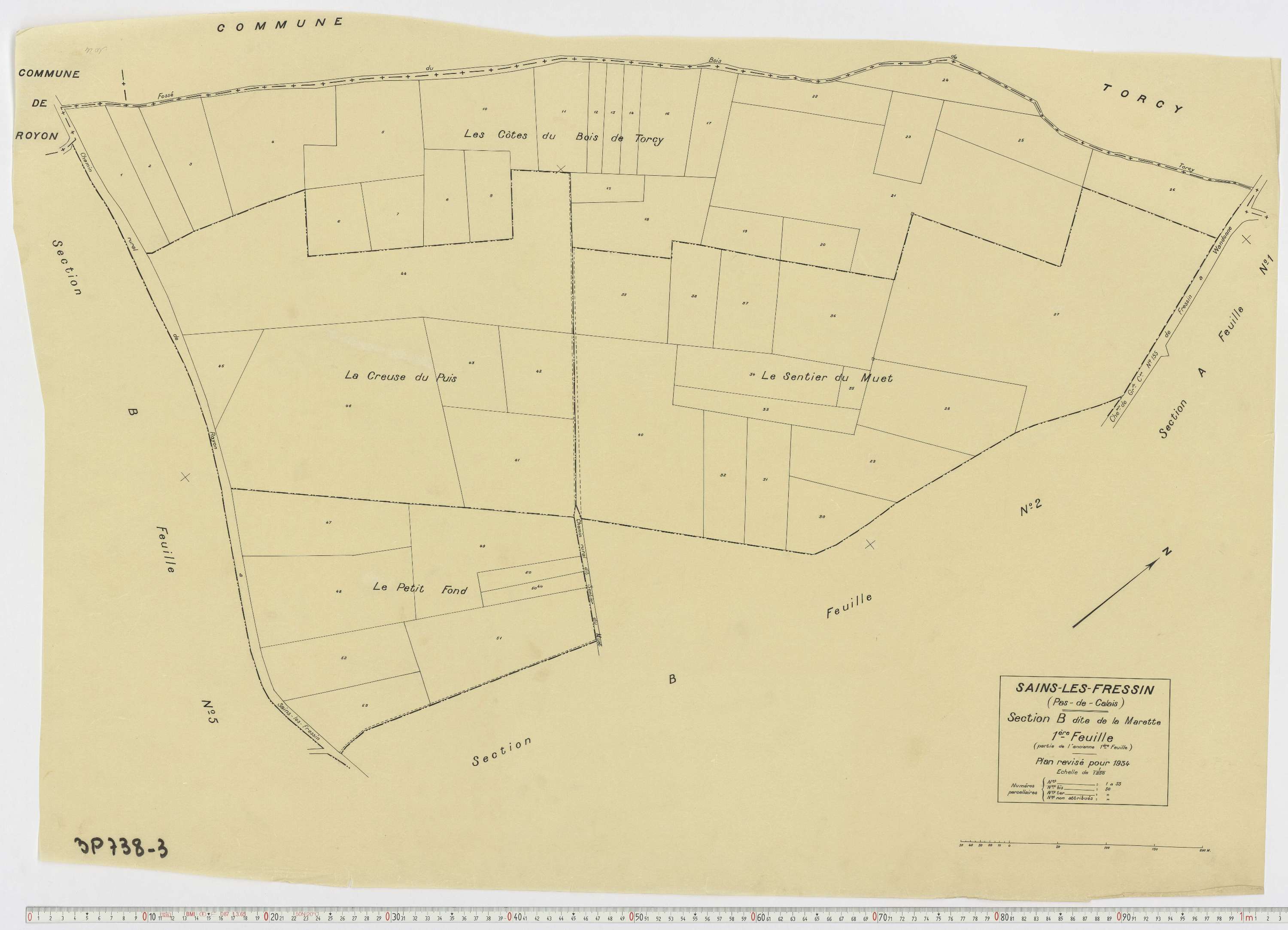 Fressin - Section B, feuille 1.